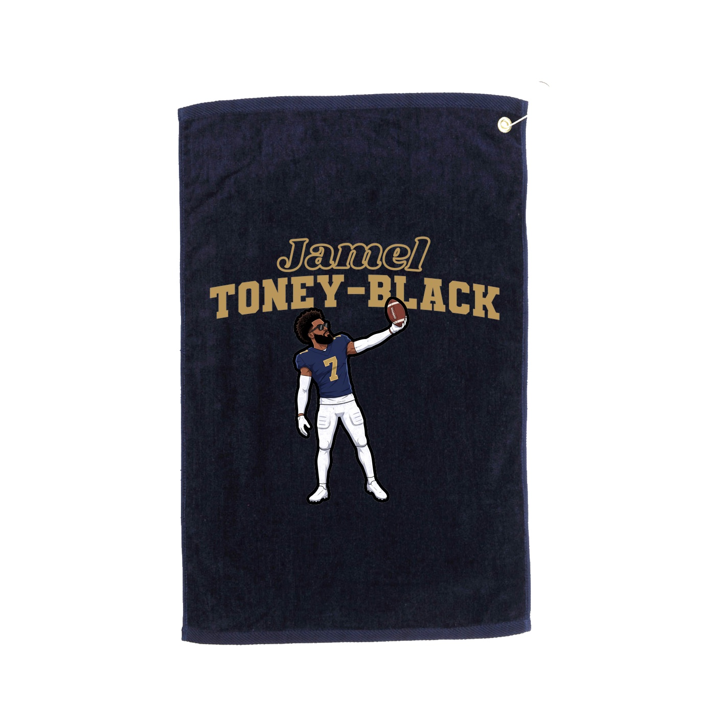 Golf Towel — Name Arch in Navy