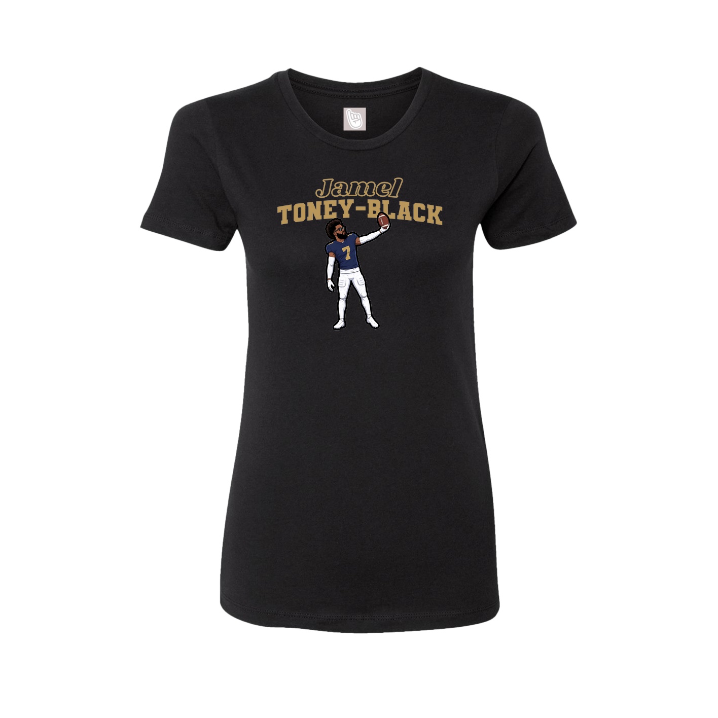 Fitted Women's Tee — Name Arch in Black