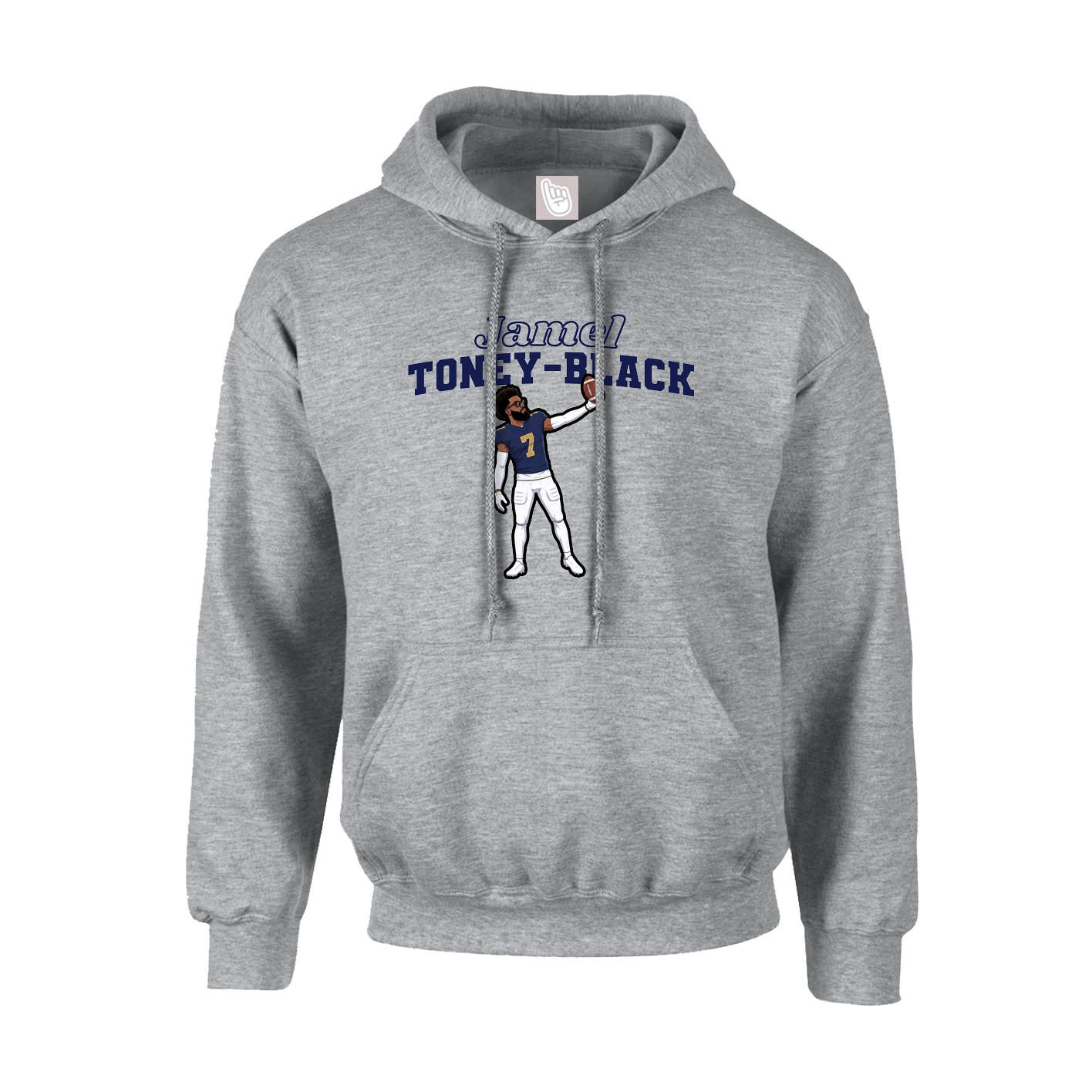 Youth Hoodie — Name Arch in Grey