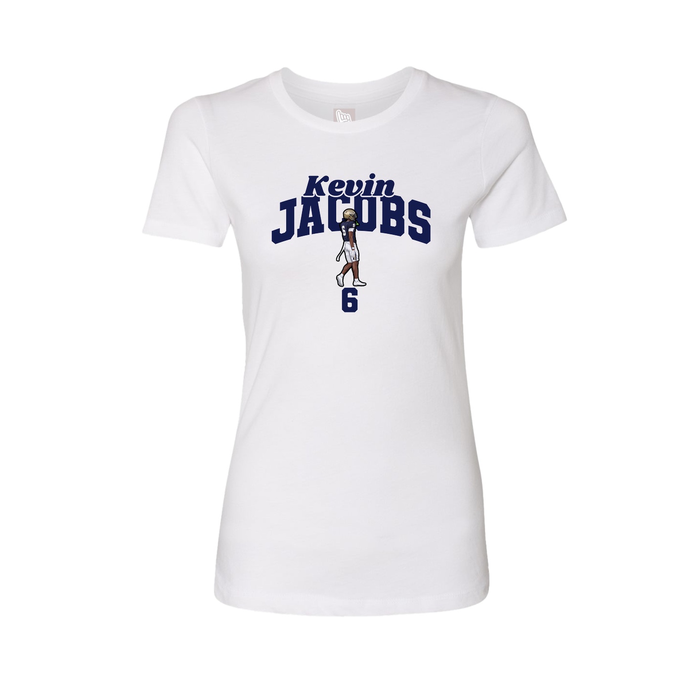 Fitted Women's Tee — Signature Arch in White