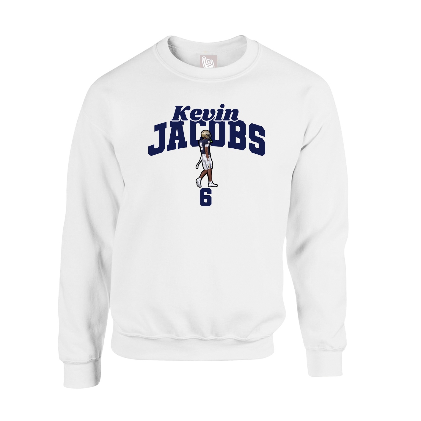Fleece Crew — Signature Arch in White