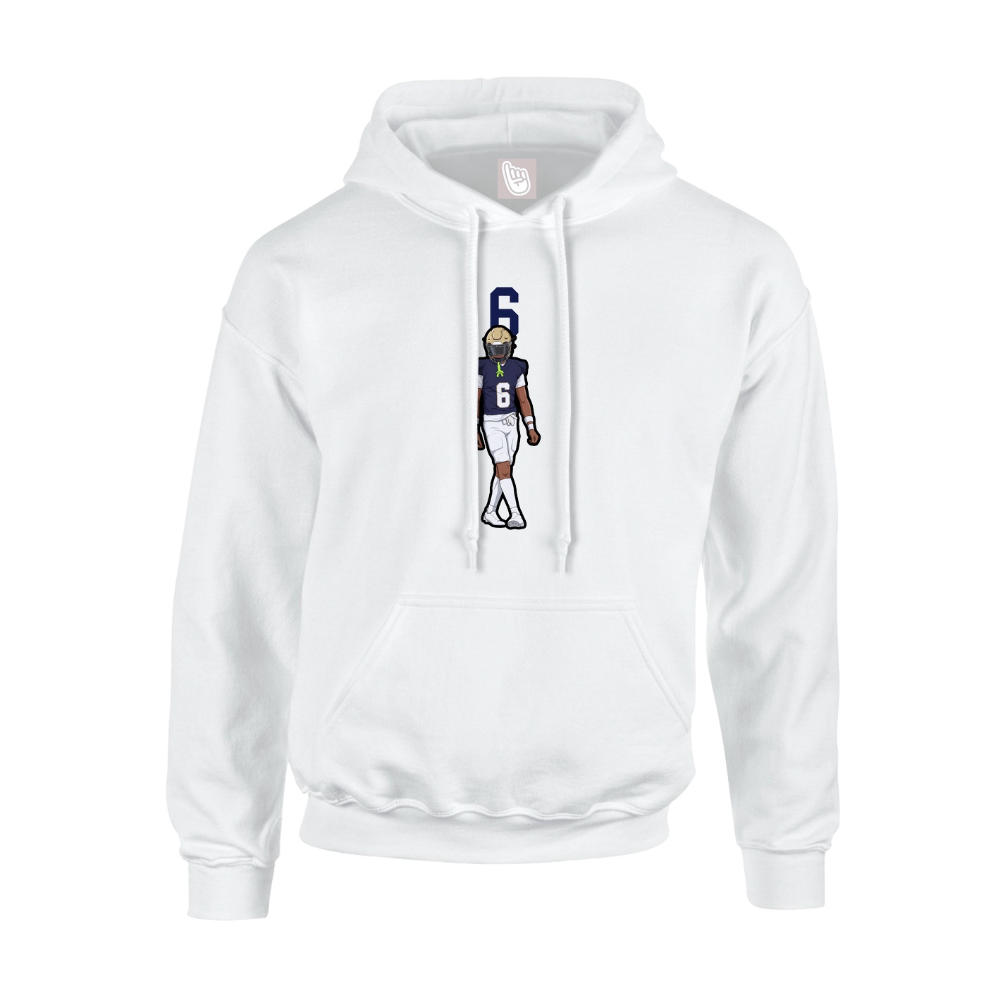 Youth Hoodie — Number Top in White