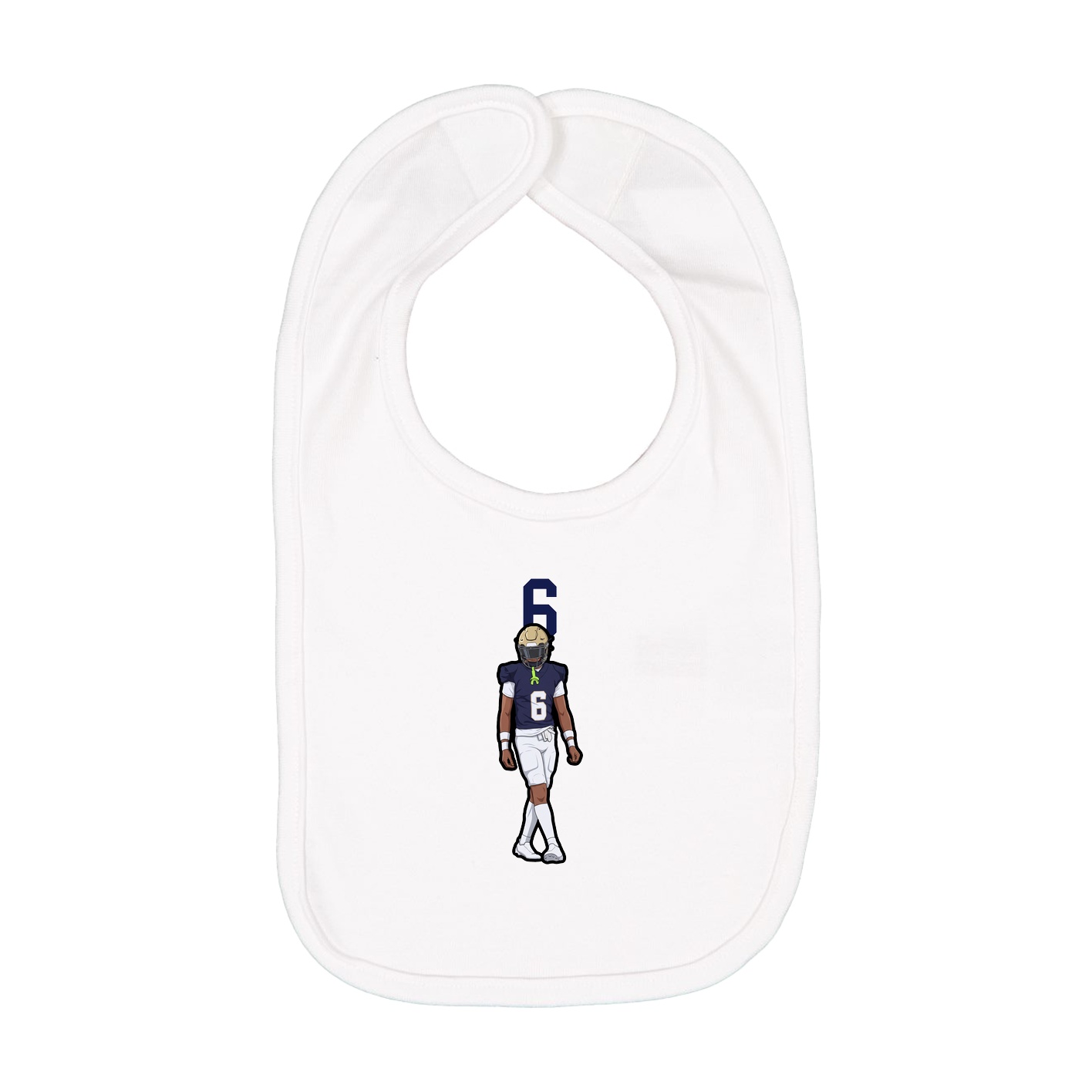 Infant Bib — Number Top in White