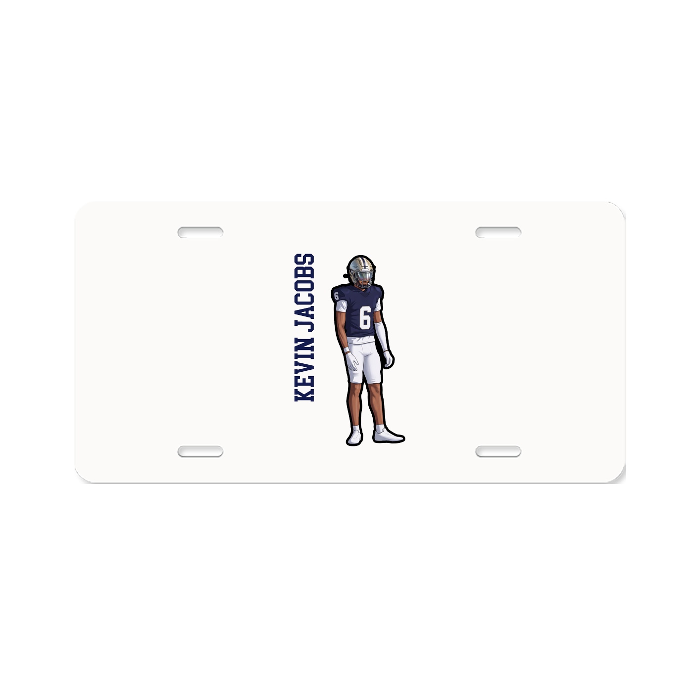 License Plate — Name Vertical in Classic