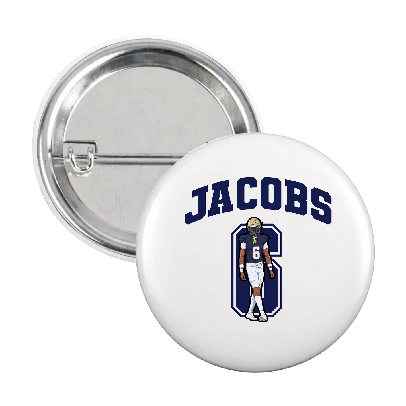 Game Day Button — Number in White