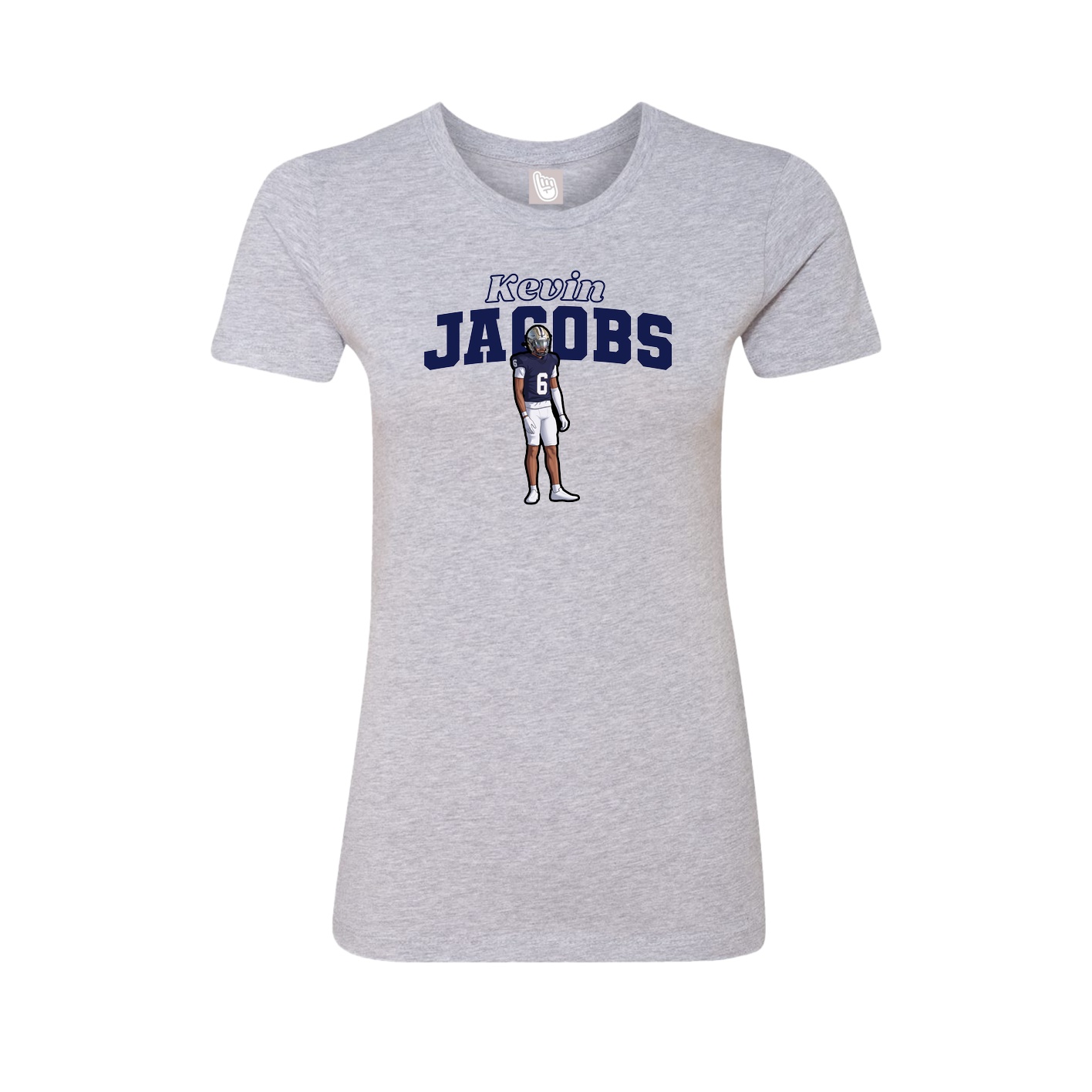 Fitted Women's Tee — Name Arch in Grey