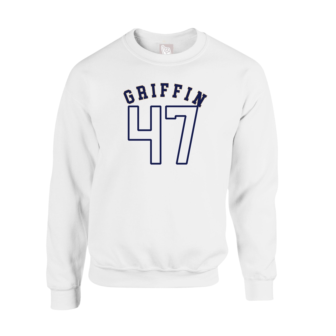 Fleece Crew — Shirsey Arch in White