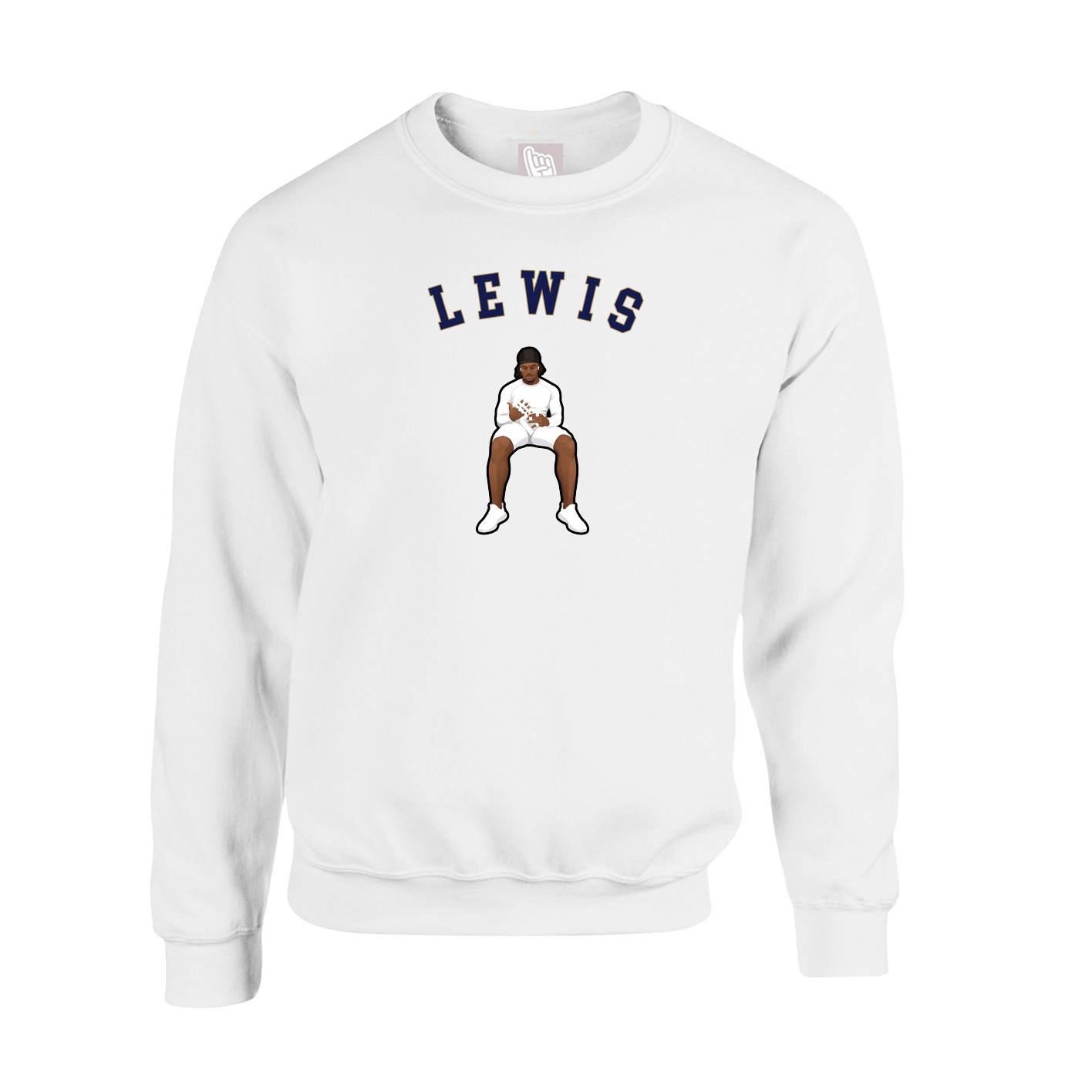Fleece Crew — Shirsey Arch in White