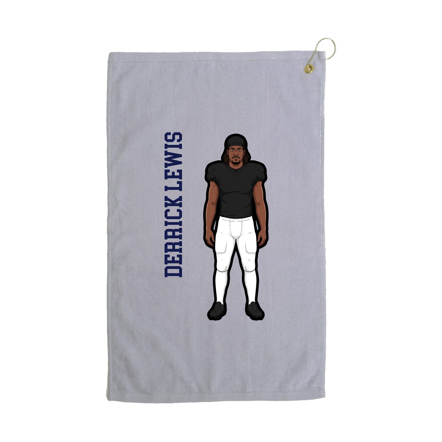 Golf Towel — Name Vertical in Grey