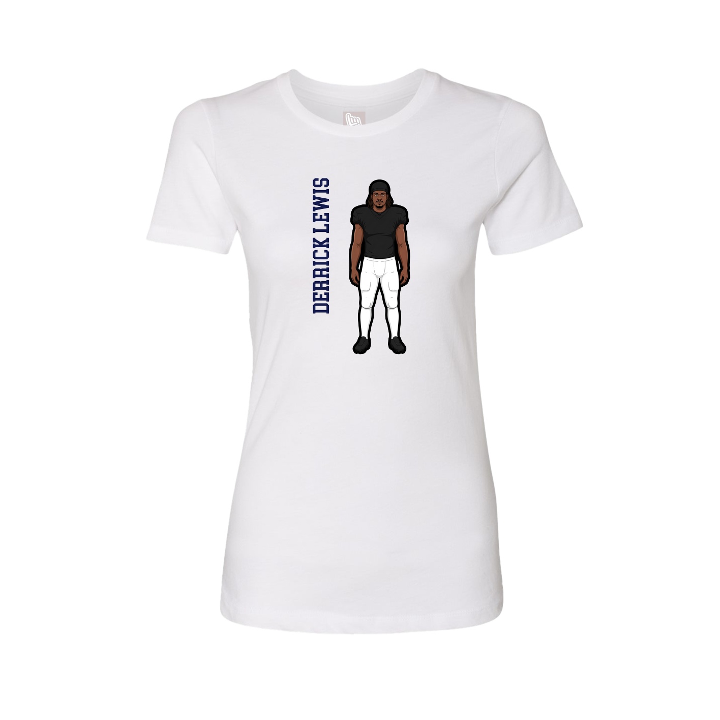Fitted Women's Tee — Name Vertical in White