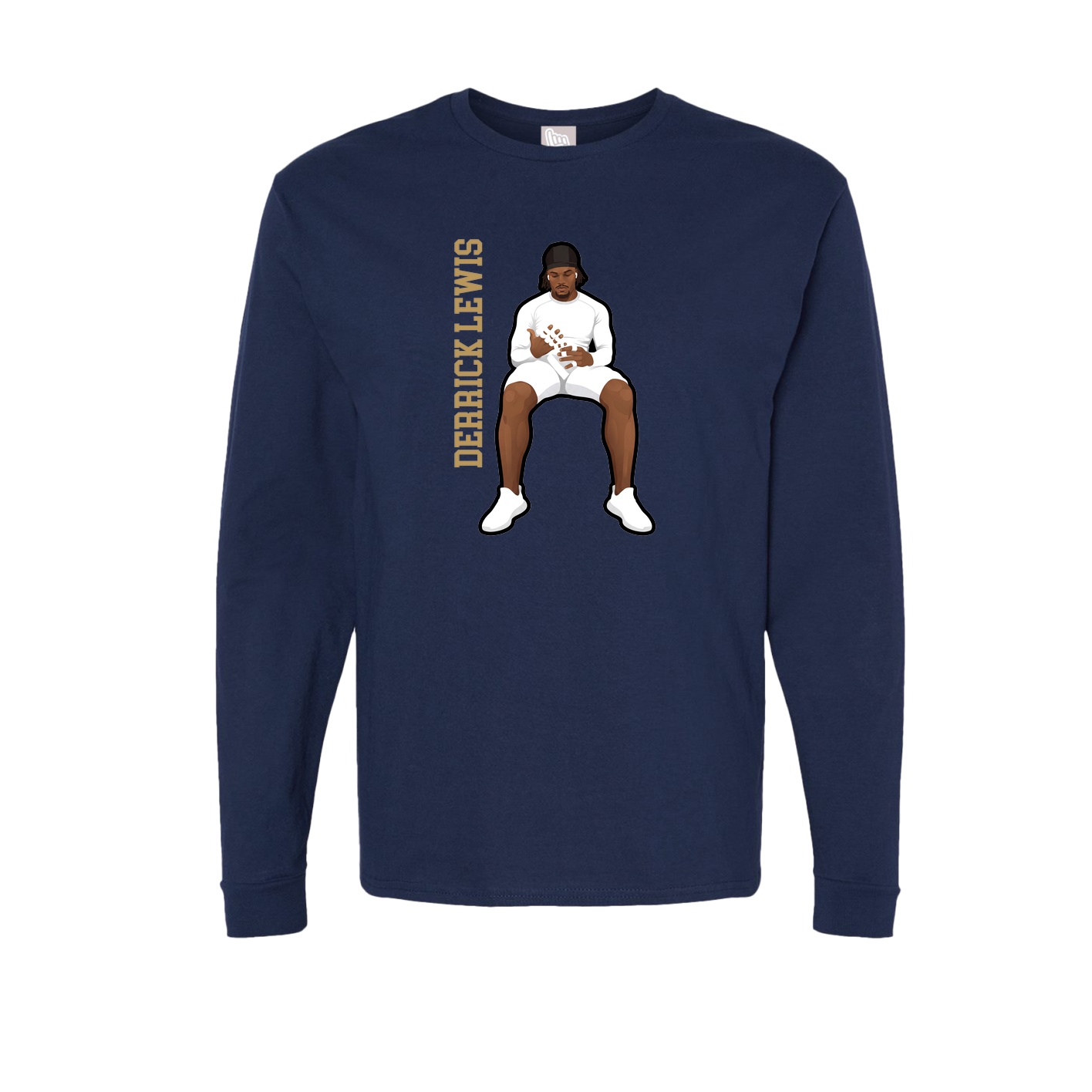 Long Sleeve Tee — Name Vertical in Navy