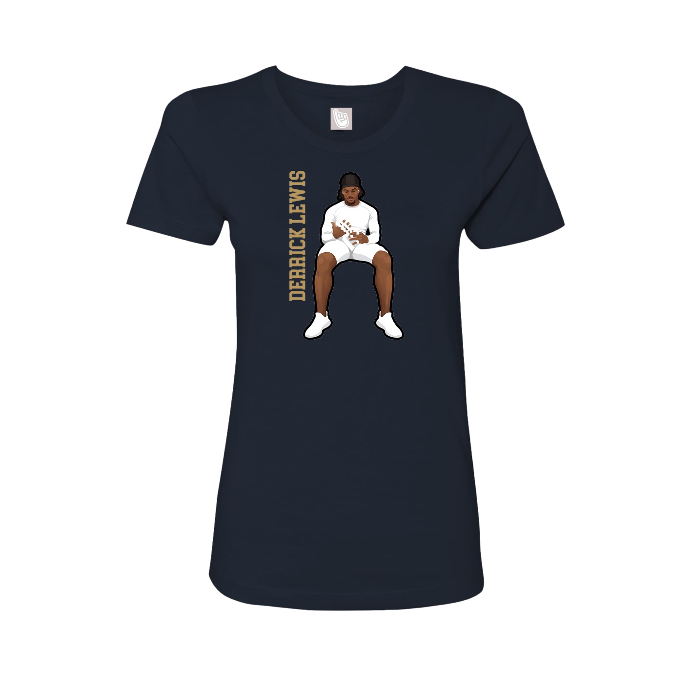 Fitted Women's Tee — Name Vertical in Navy