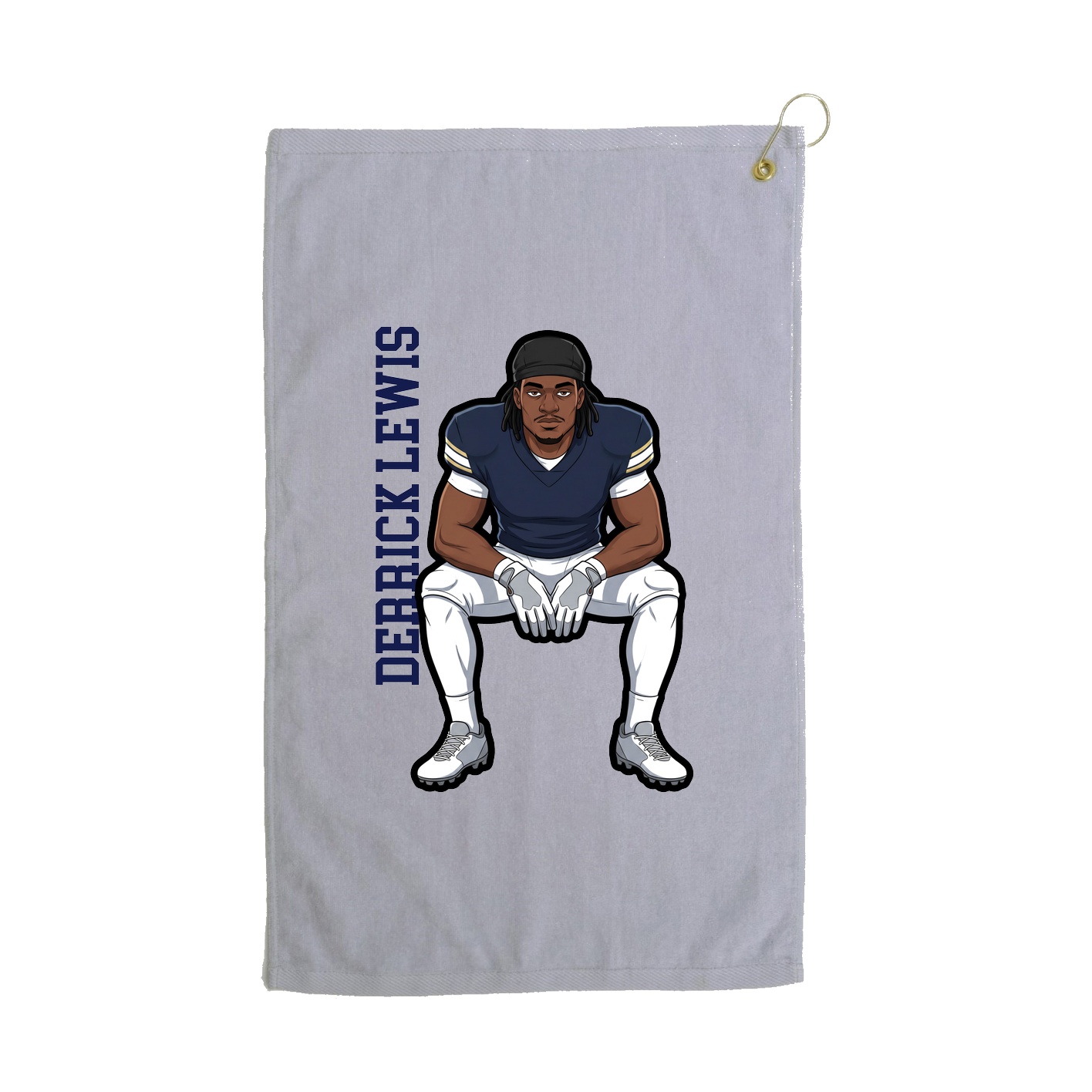 Golf Towel — Name Vertical in Grey