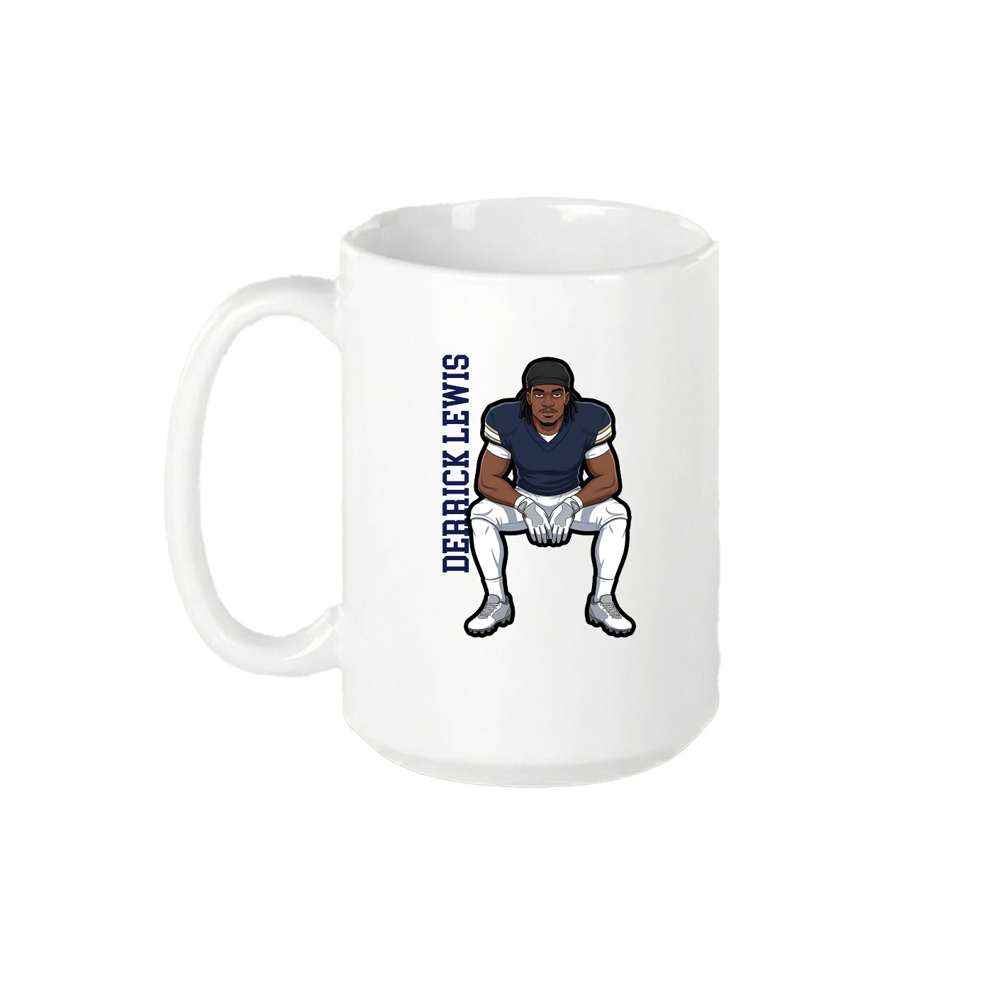 15oz Coffee Mug — Name Vertical in White