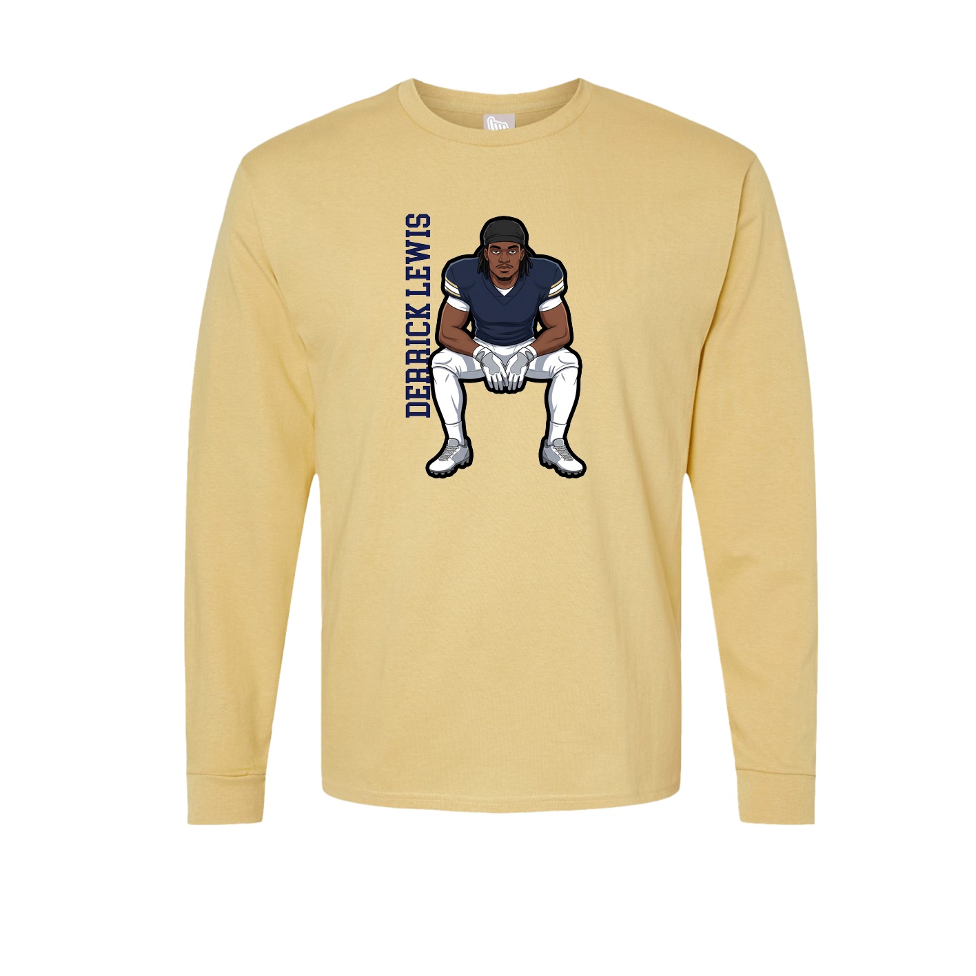 Long Sleeve Tee — Name Vertical in Vegas Gold