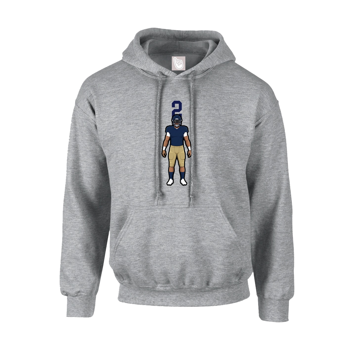 Hoodie — Number Top in Grey