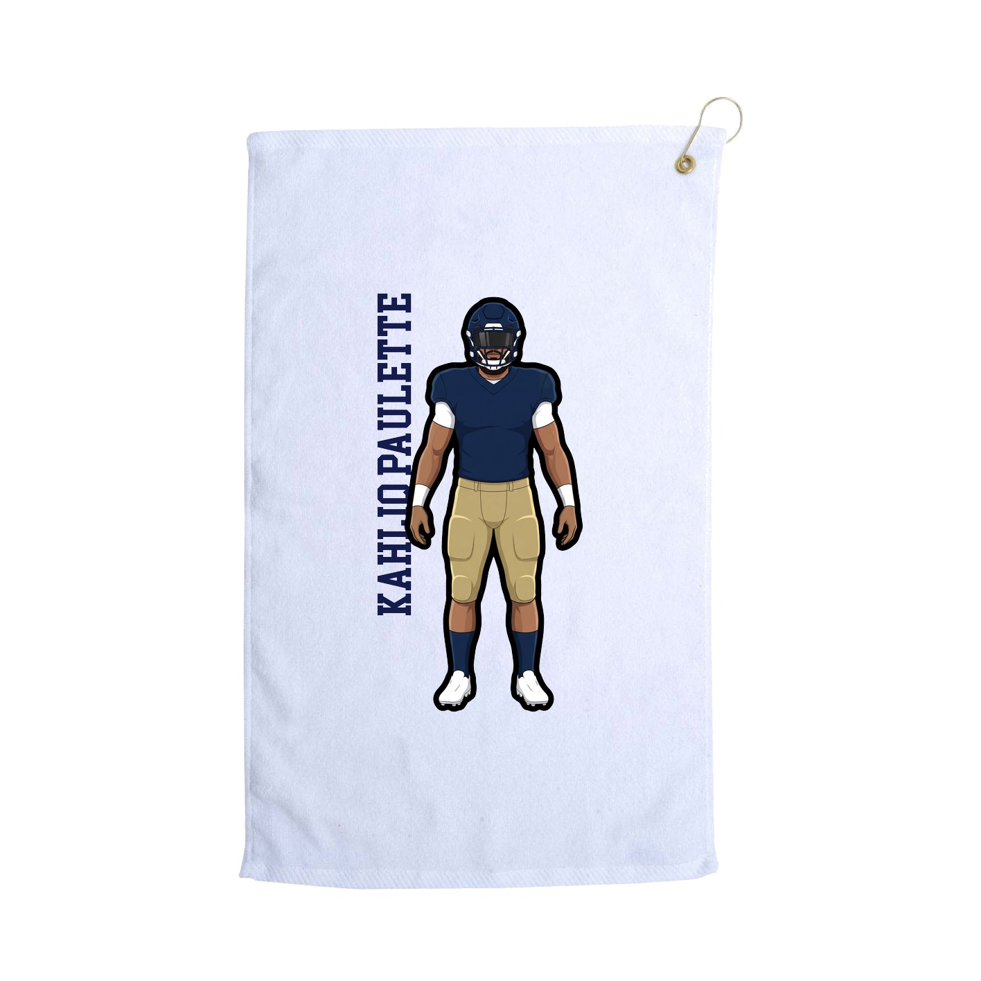 Golf Towel — Name Vertical in White