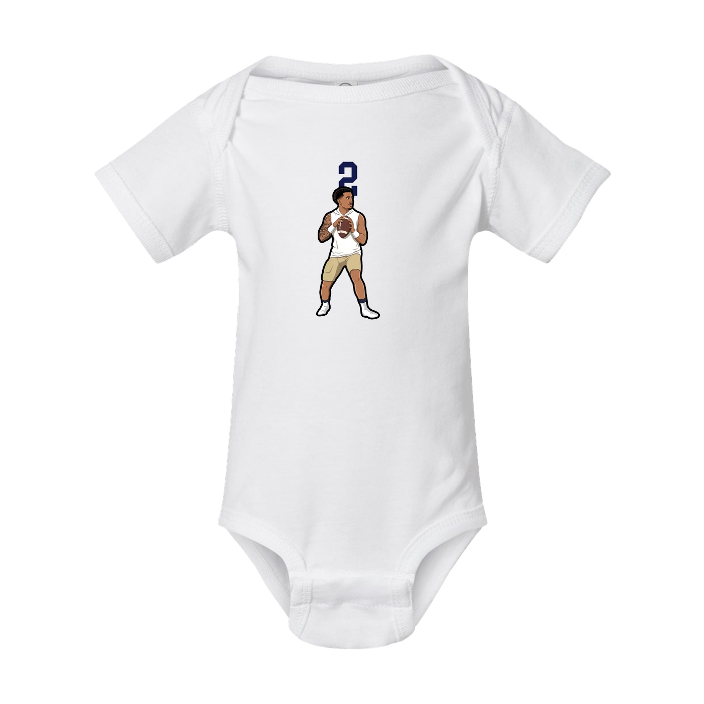 Baby Onesie — Number Top in White