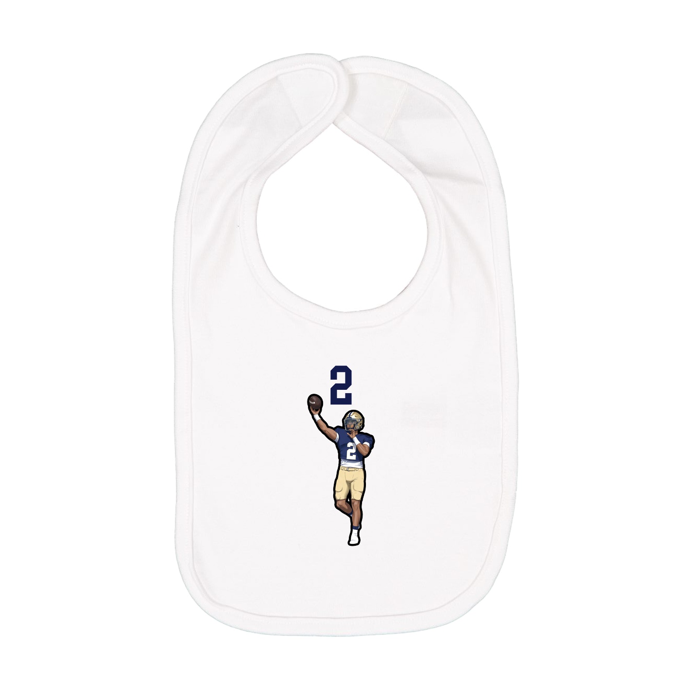 Infant Bib — Number Top in White