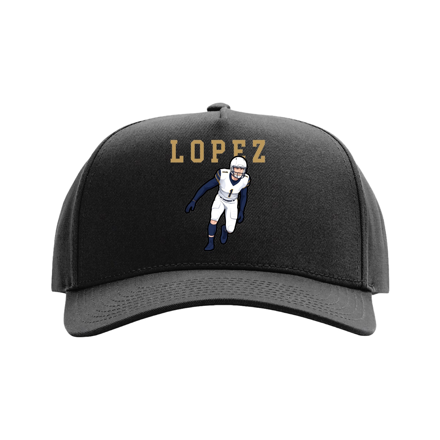 Full Fabric Five-Panel Champ Cap — Shirsey in Black