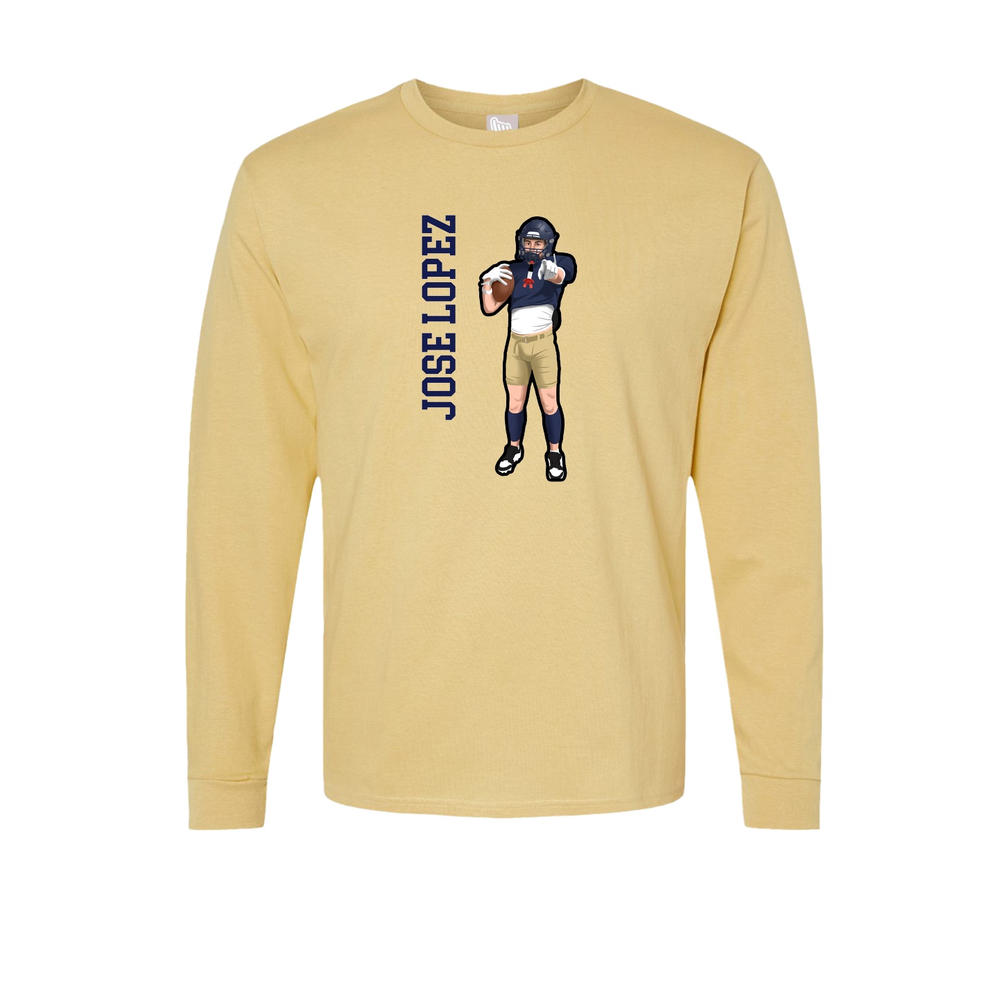 Long Sleeve Tee — Name Vertical in Vegas Gold