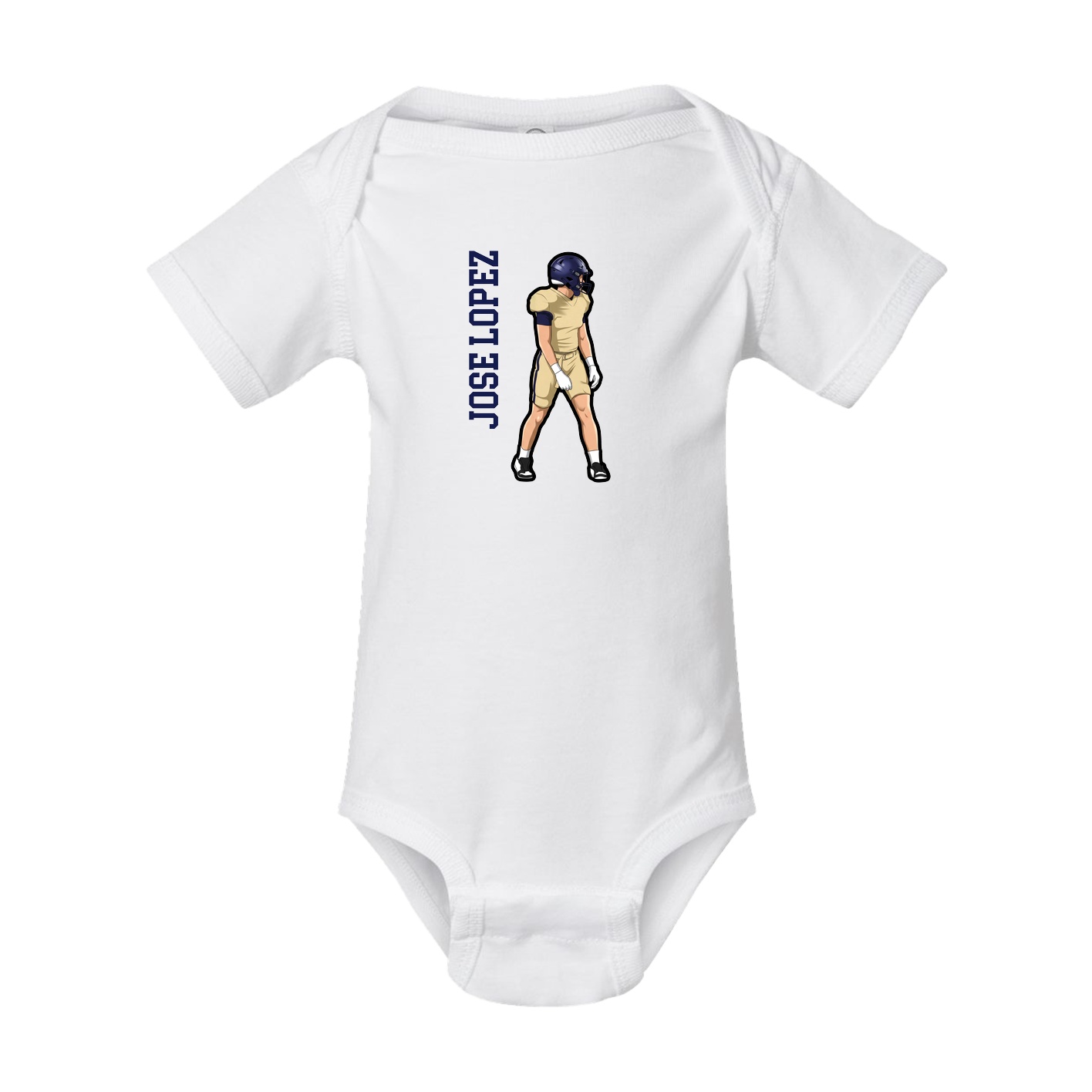 Baby Onesie — Name Vertical in White