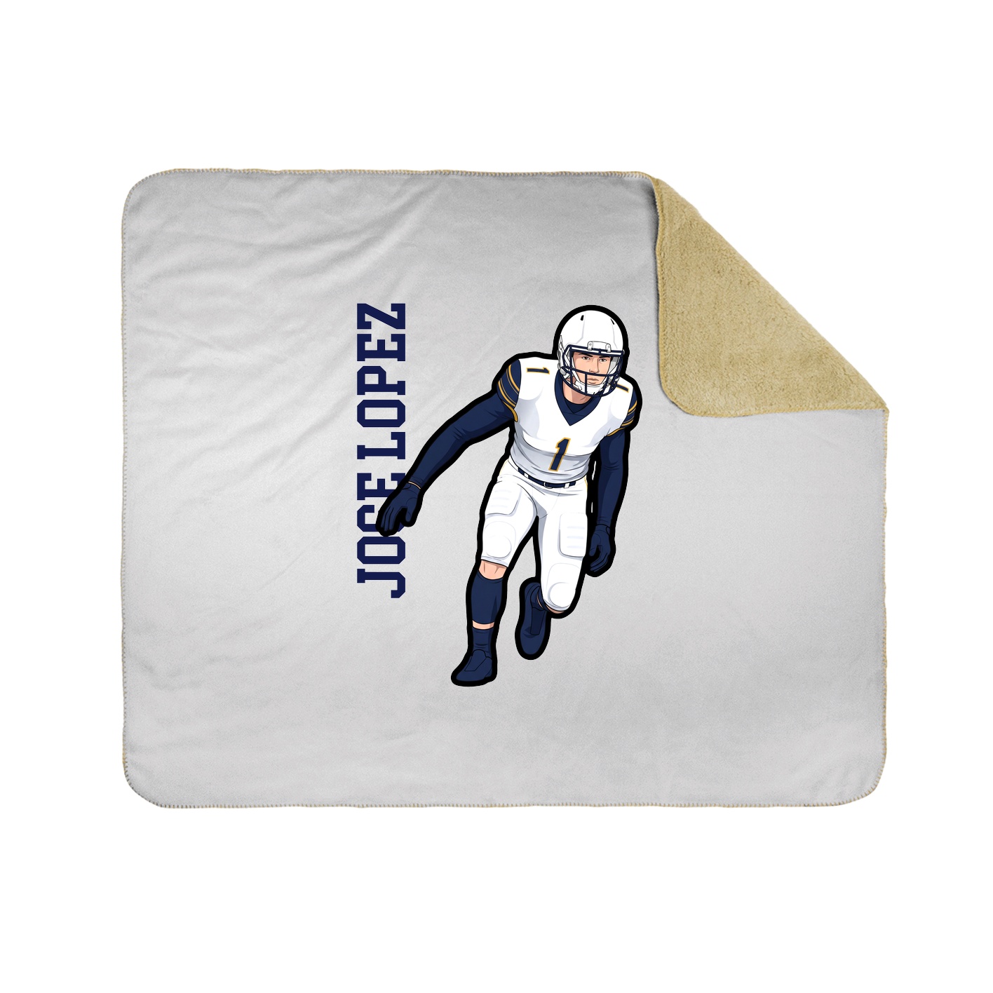 Throw Blanket — Name Vertical in White