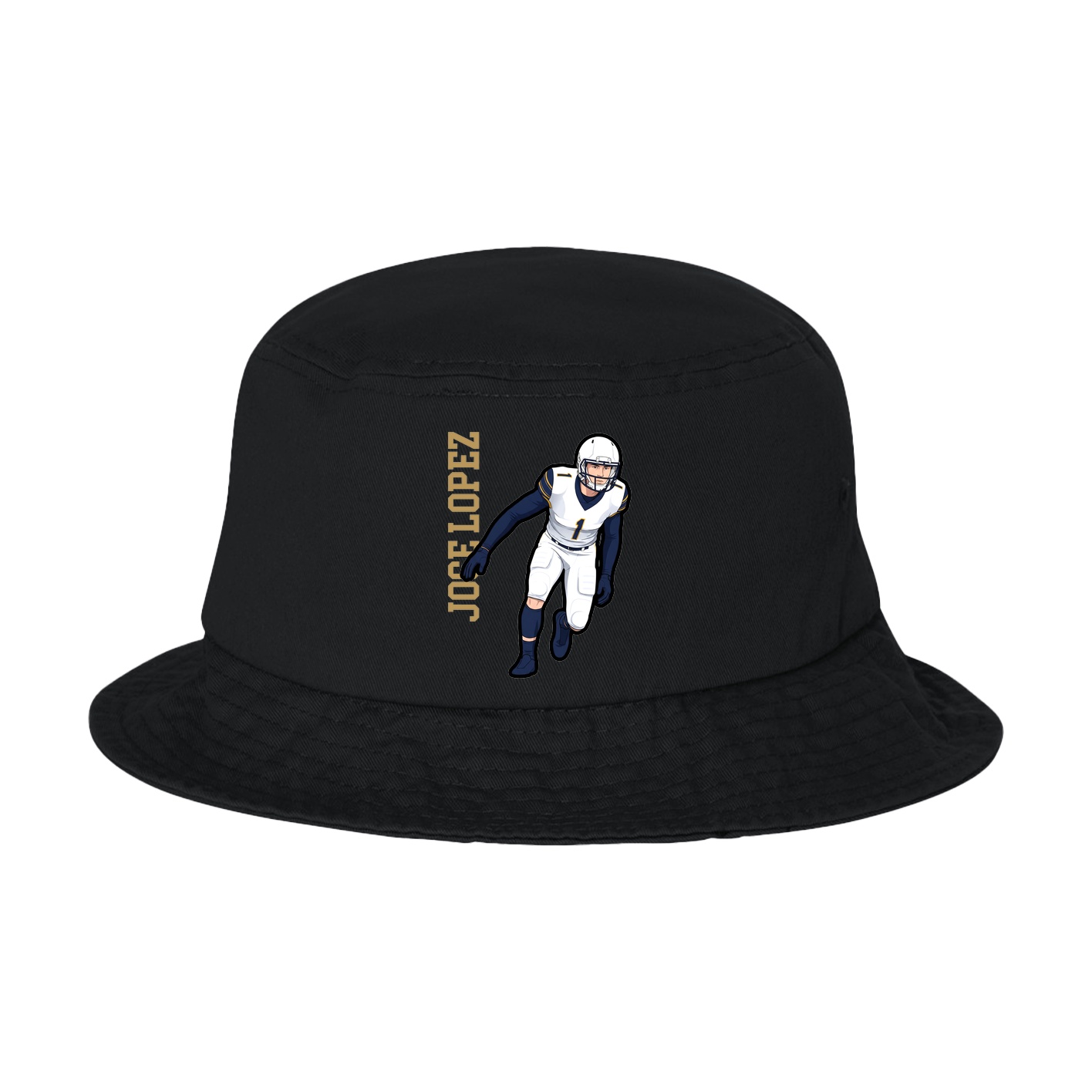 Bucket Cap — Name Vertical in Black