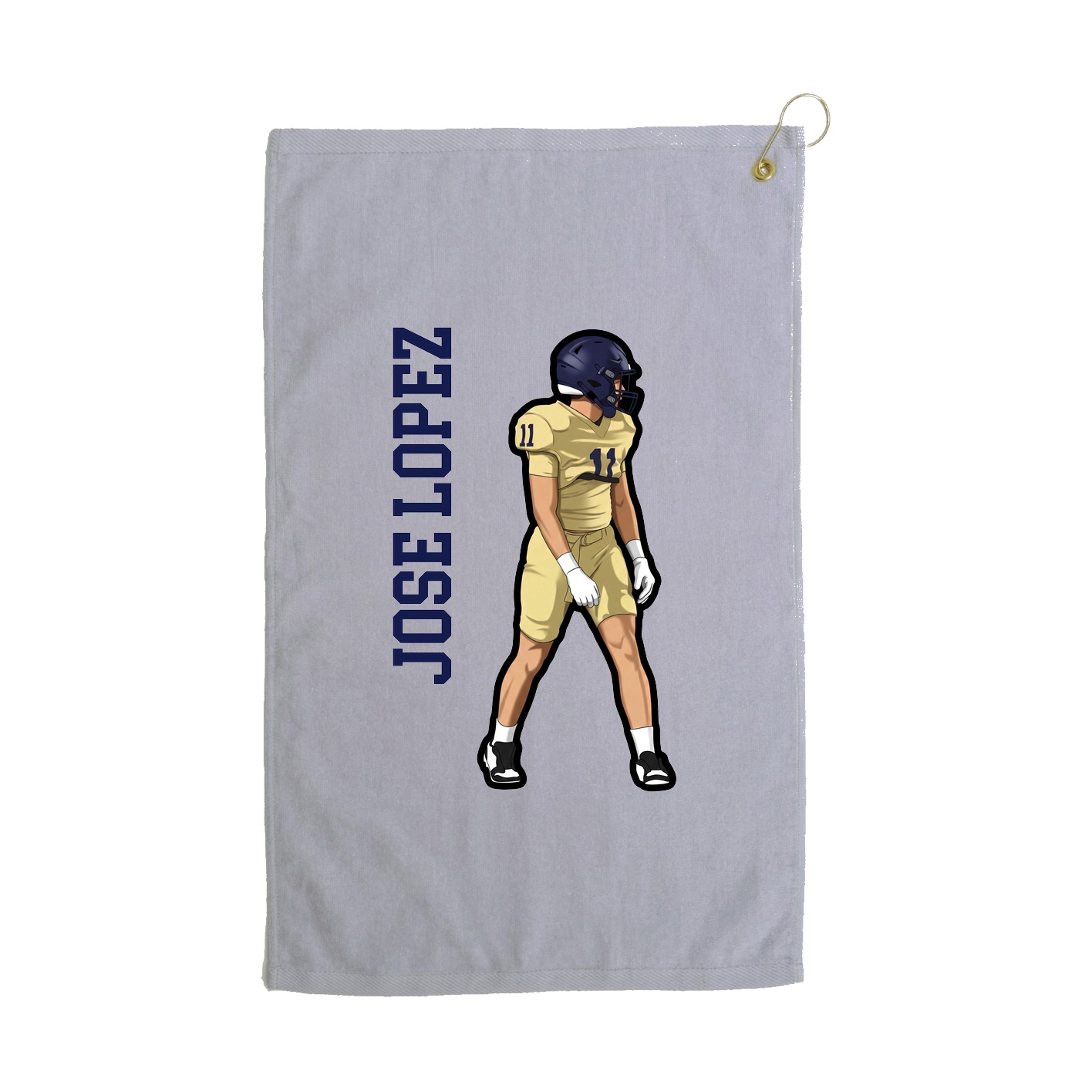 Golf Towel — Name Vertical in Grey