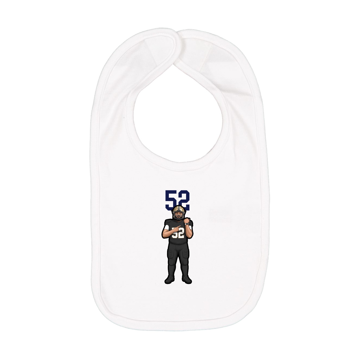 Infant Bib — Number Top in White