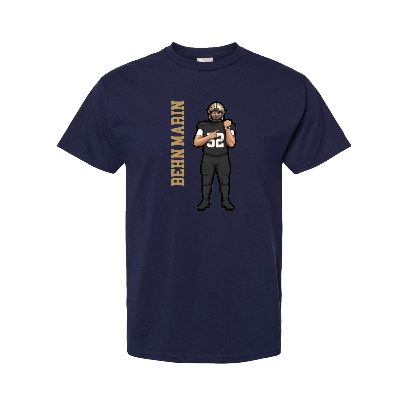 Youth Tee — Name Vertical in Navy