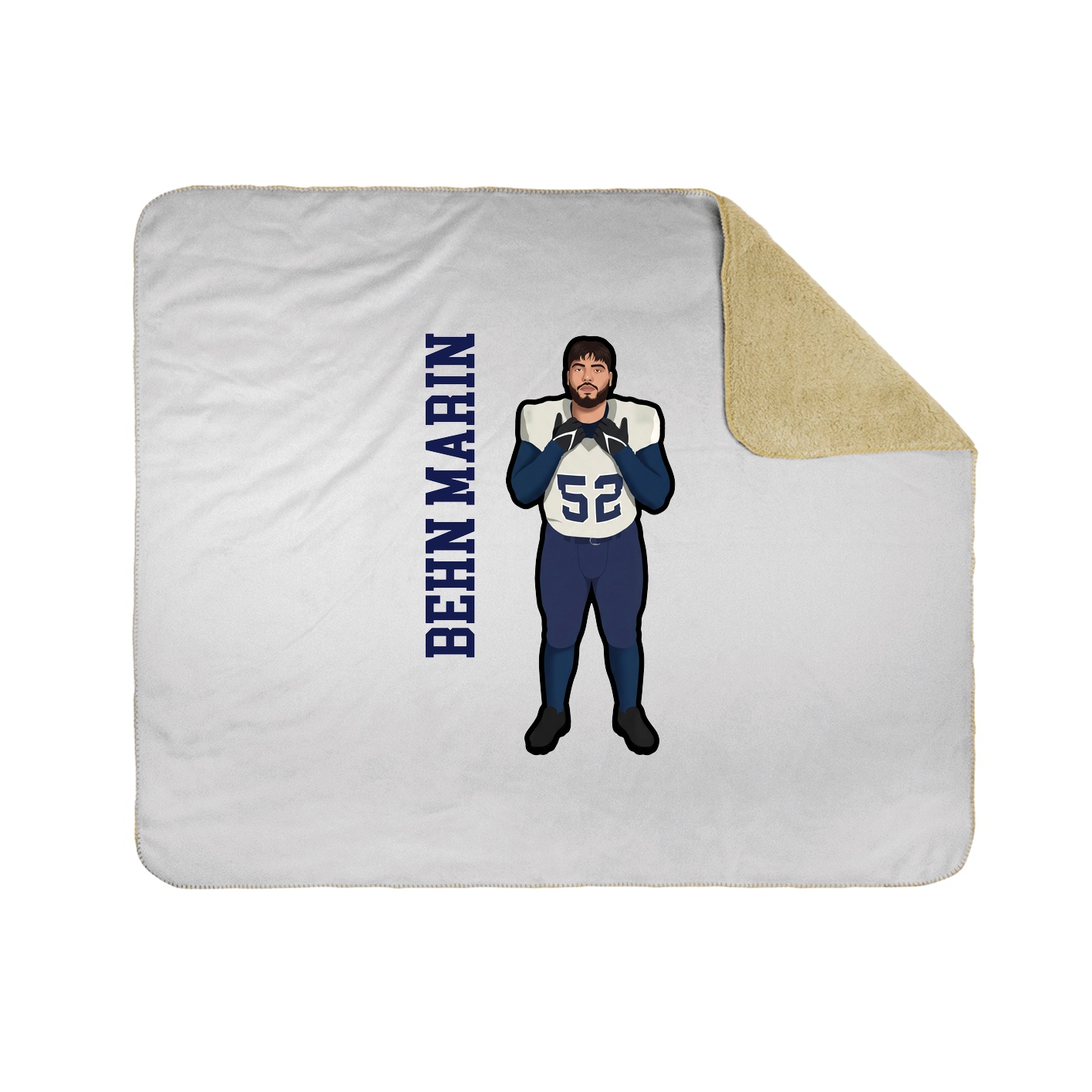 Throw Blanket — Name Vertical in White