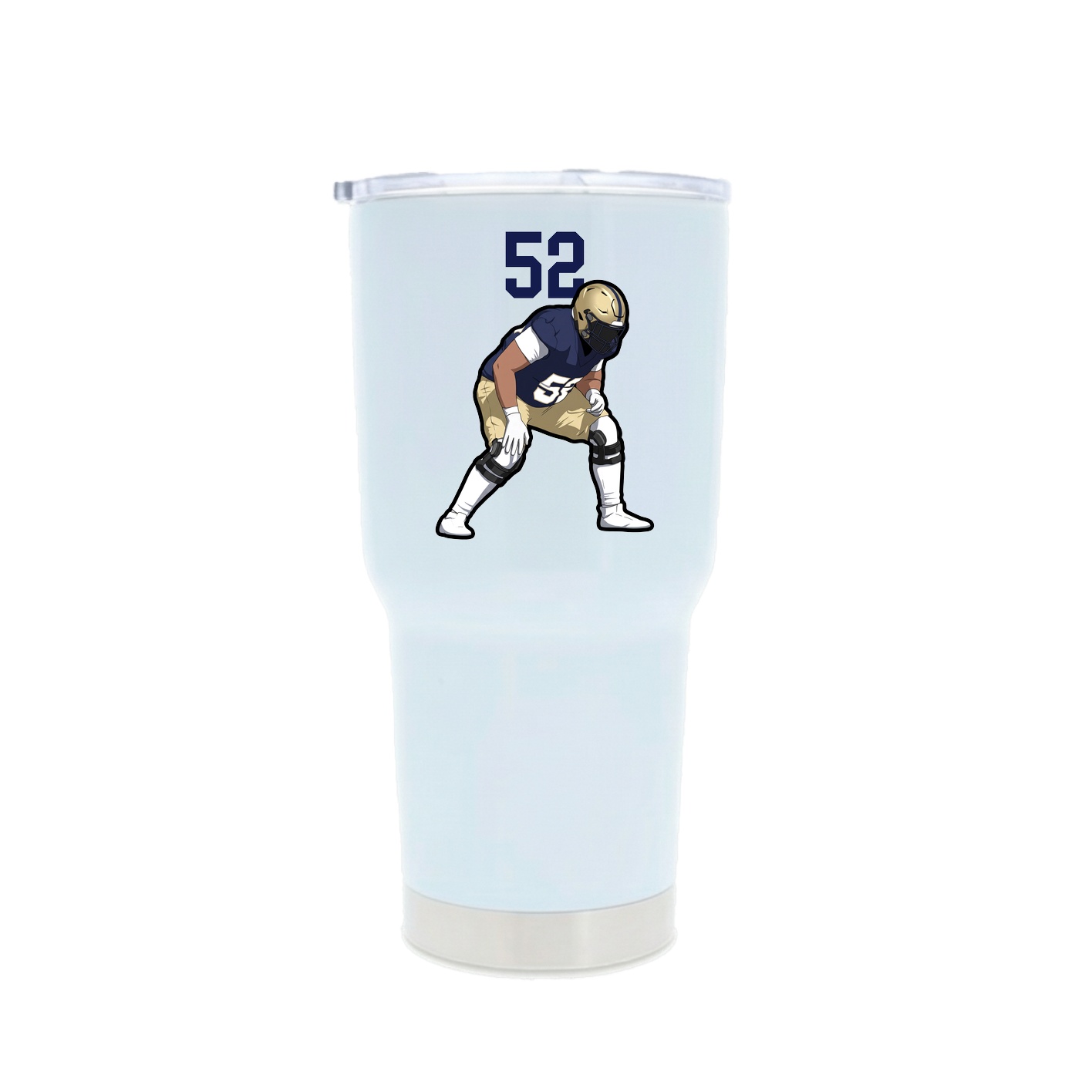 30oz Stainless Steel Tumbler — Number Top in White