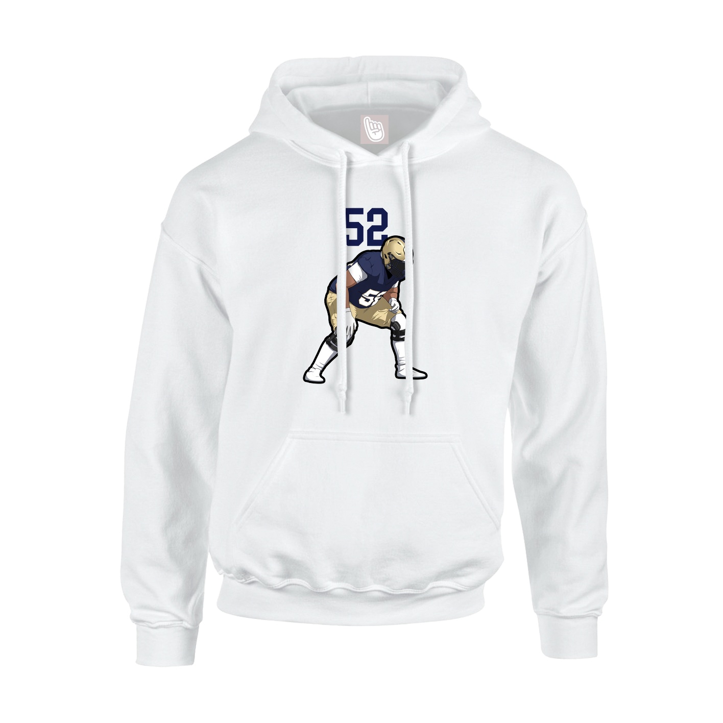 Youth Hoodie — Number Top in White