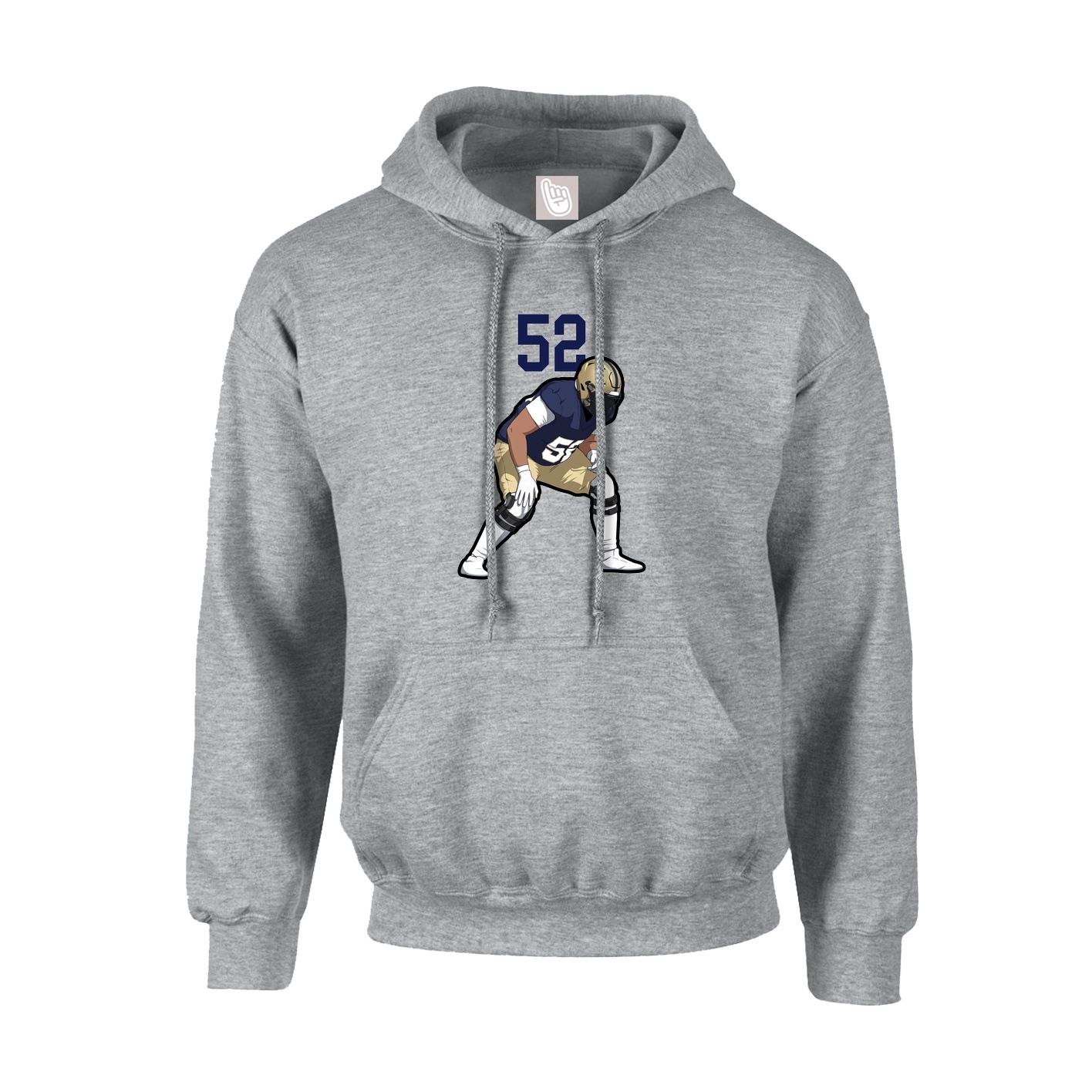 Youth Hoodie — Number Top in Grey
