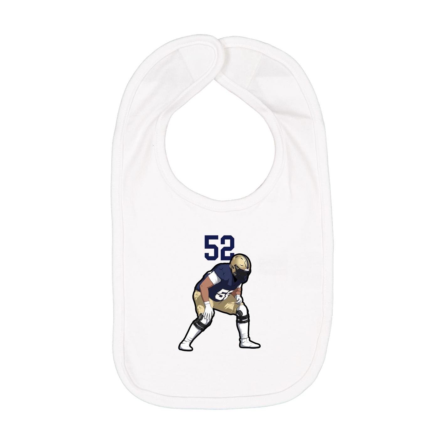 Infant Bib — Number Top in White