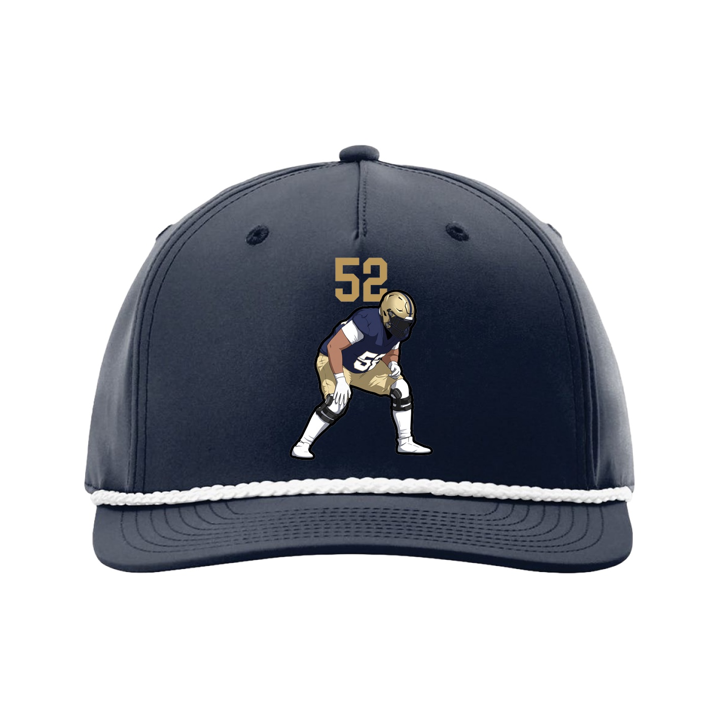 Five-Panel Classic Rope Cap — Number Top in Navy