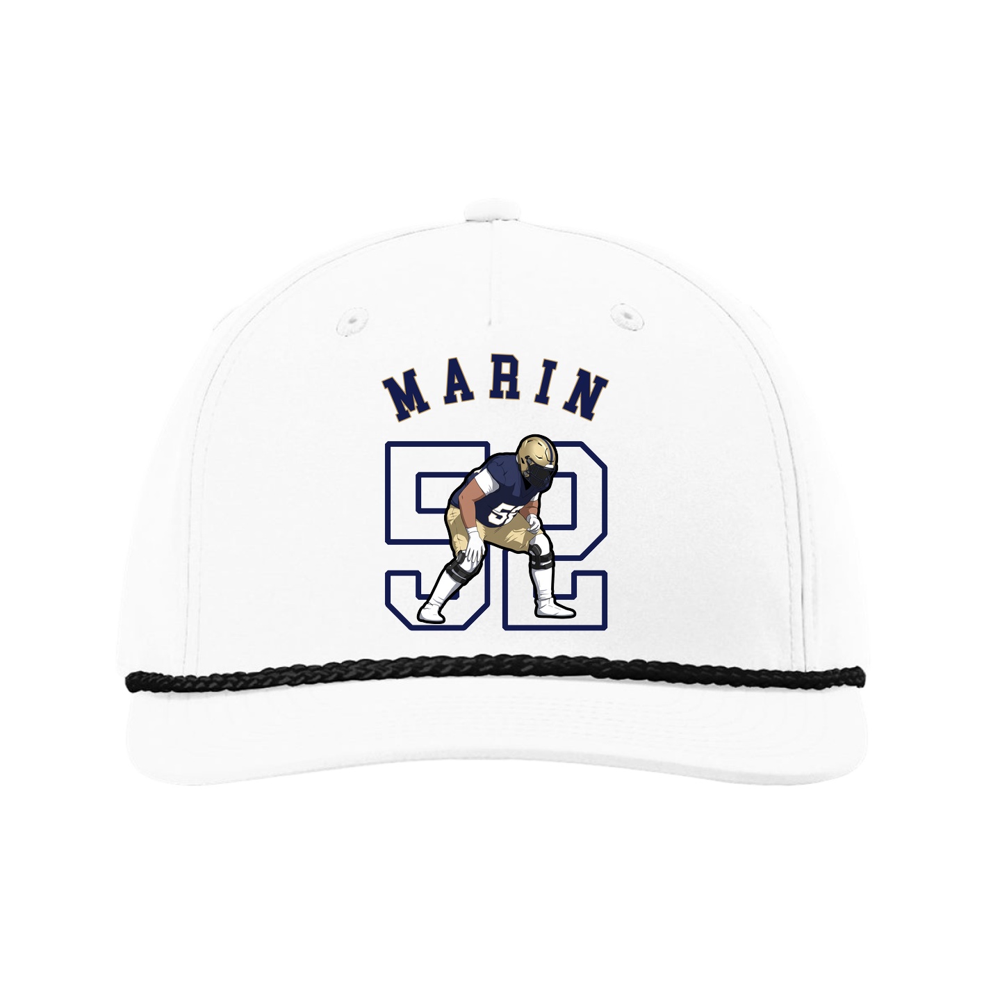 Five-Panel Classic Rope Cap — Shirsey Arch in White