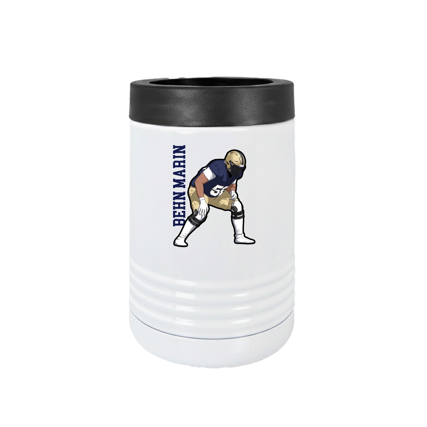Beverage Holder — Name Vertical in White