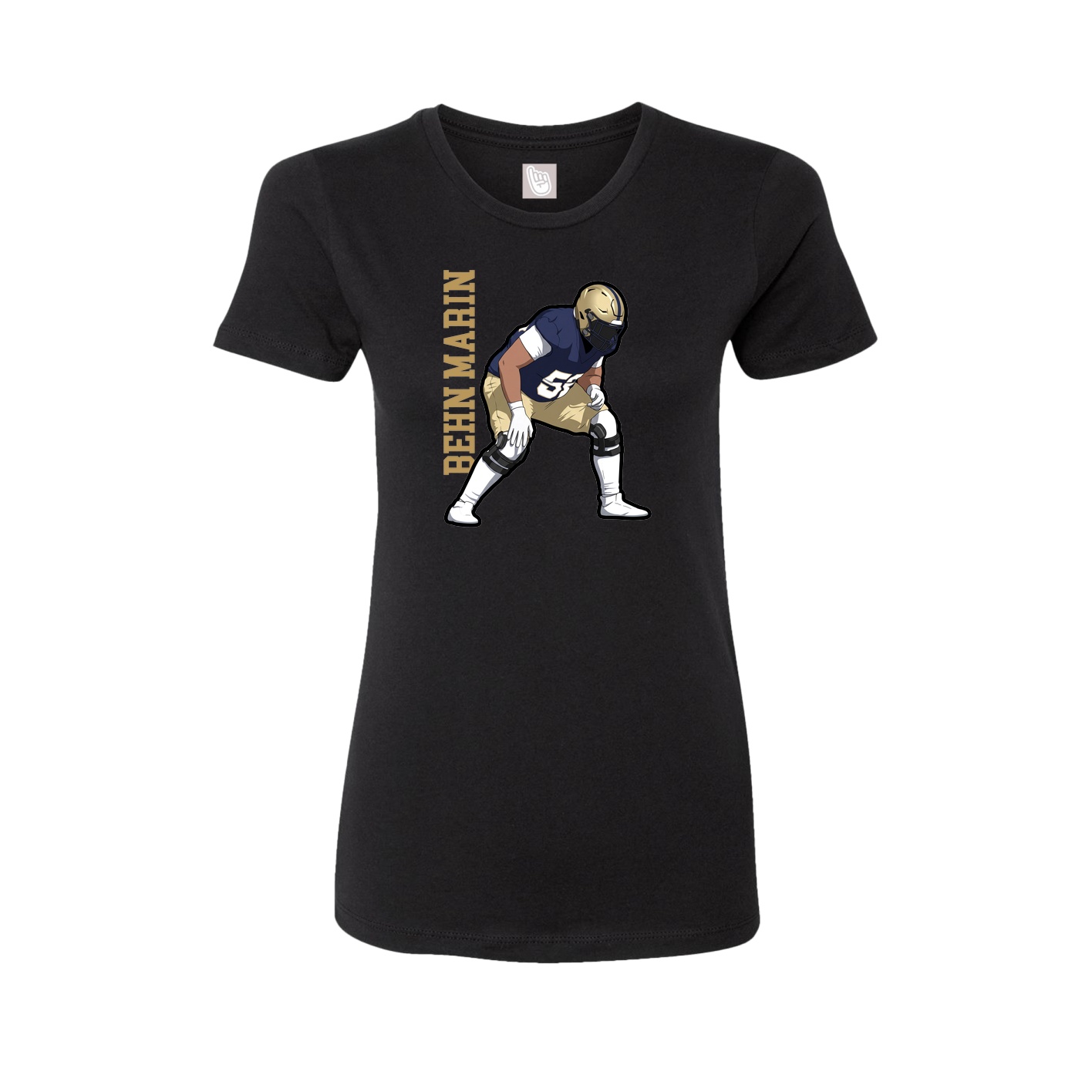 Womens Tee — Name Vertical in Black