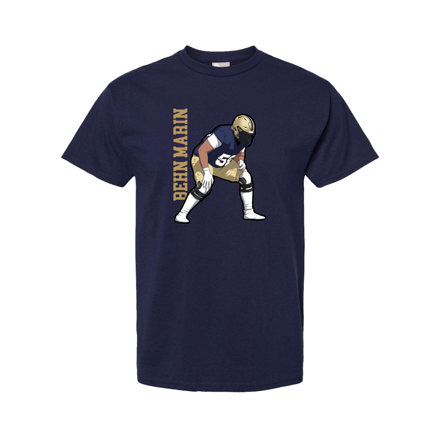 Youth Tee — Name Vertical in Navy
