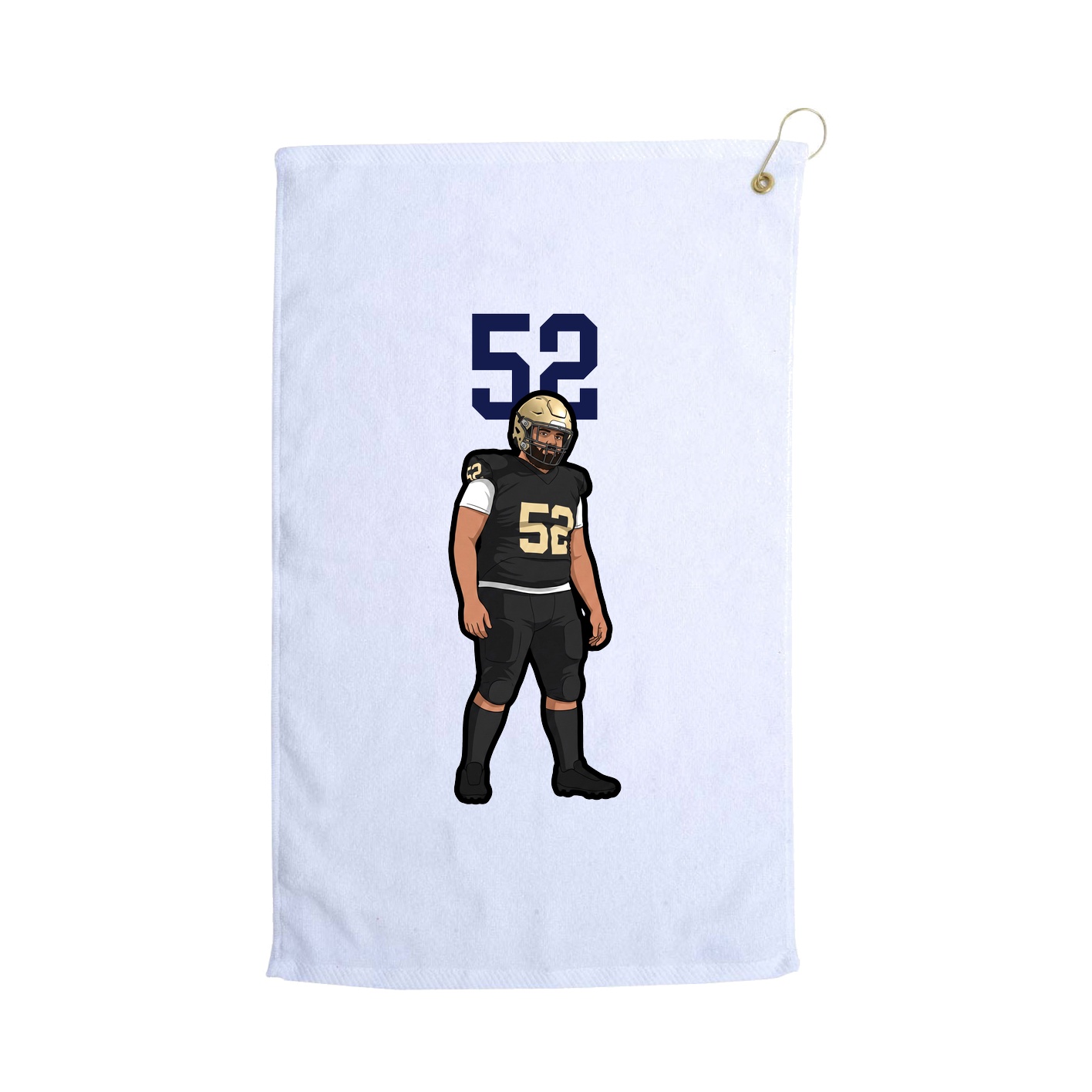 Golf Towel — Number Top in White