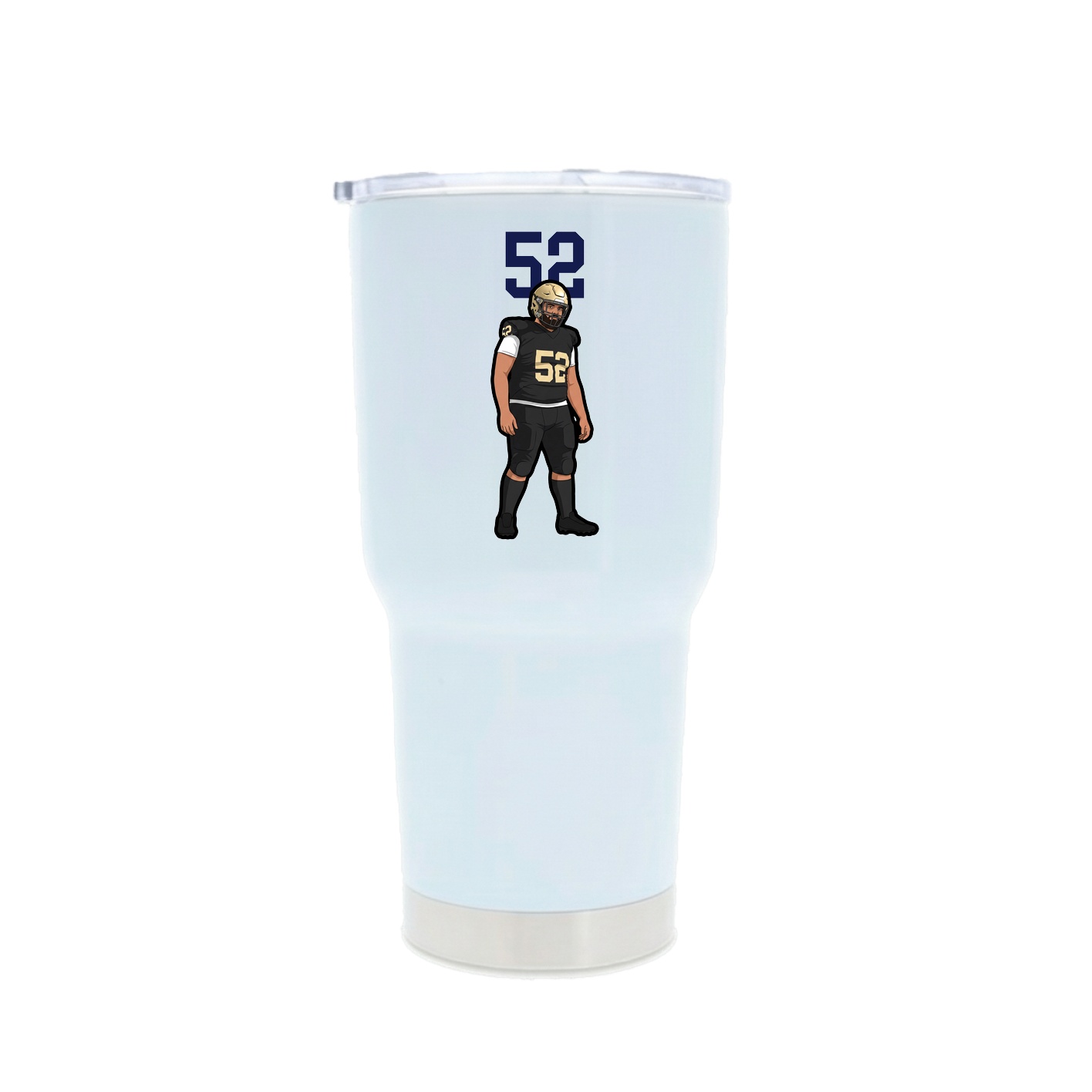 30oz Stainless Steel Tumbler — Number Top in White