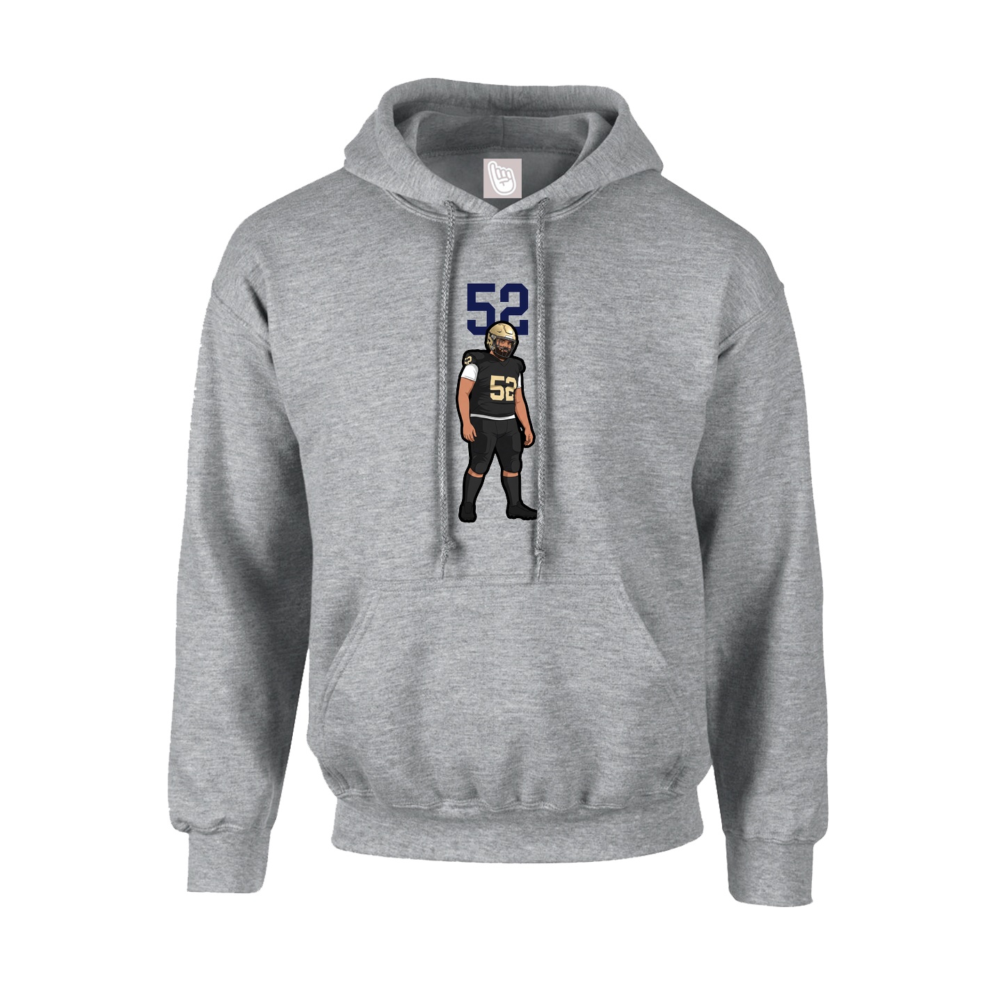 Youth Hoodie — Number Top in Grey