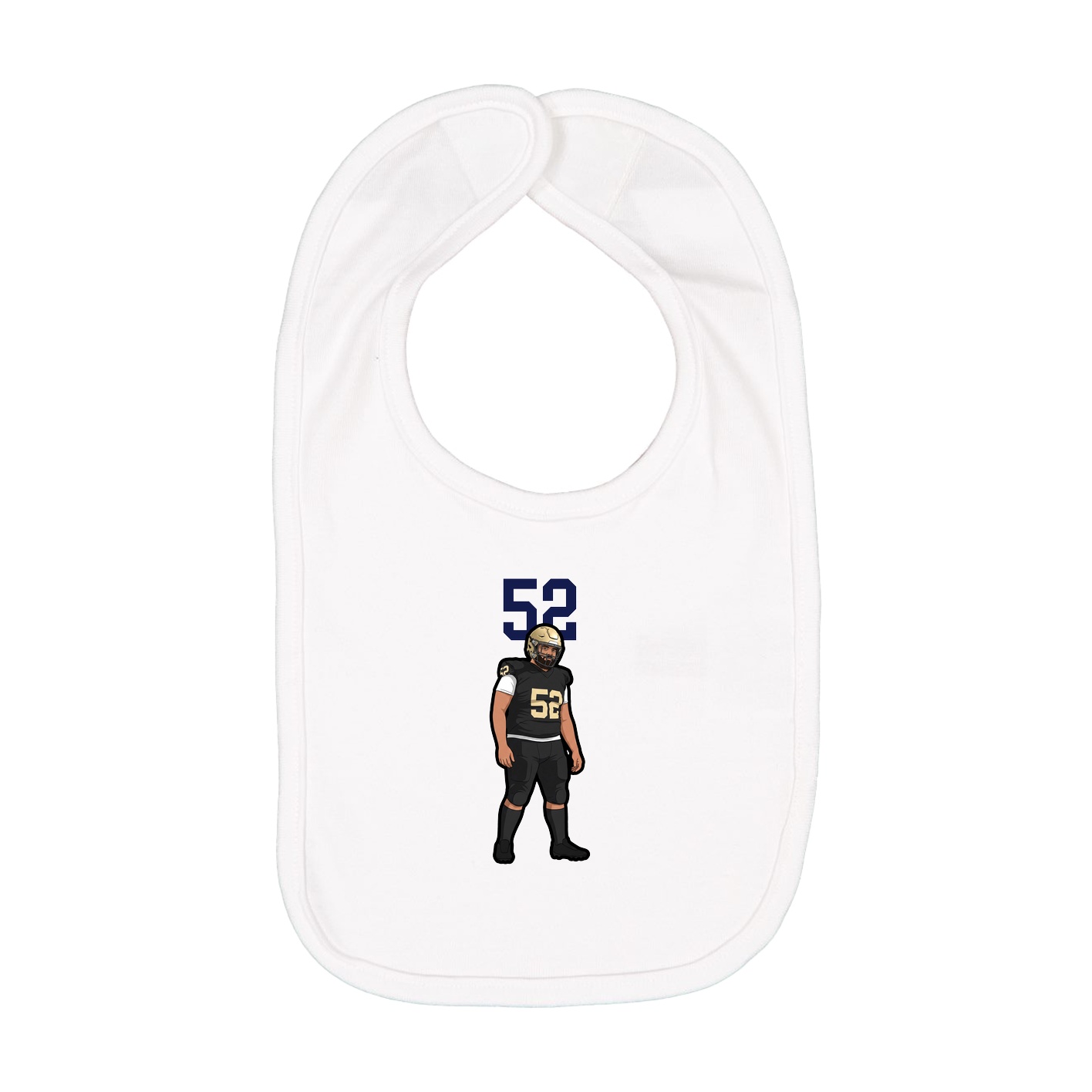 Infant Bib — Number Top in White