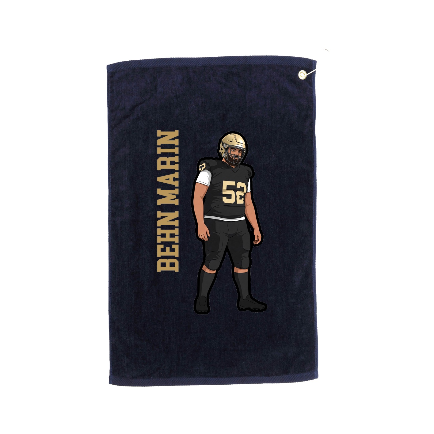 Golf Towel — Name Vertical in Navy