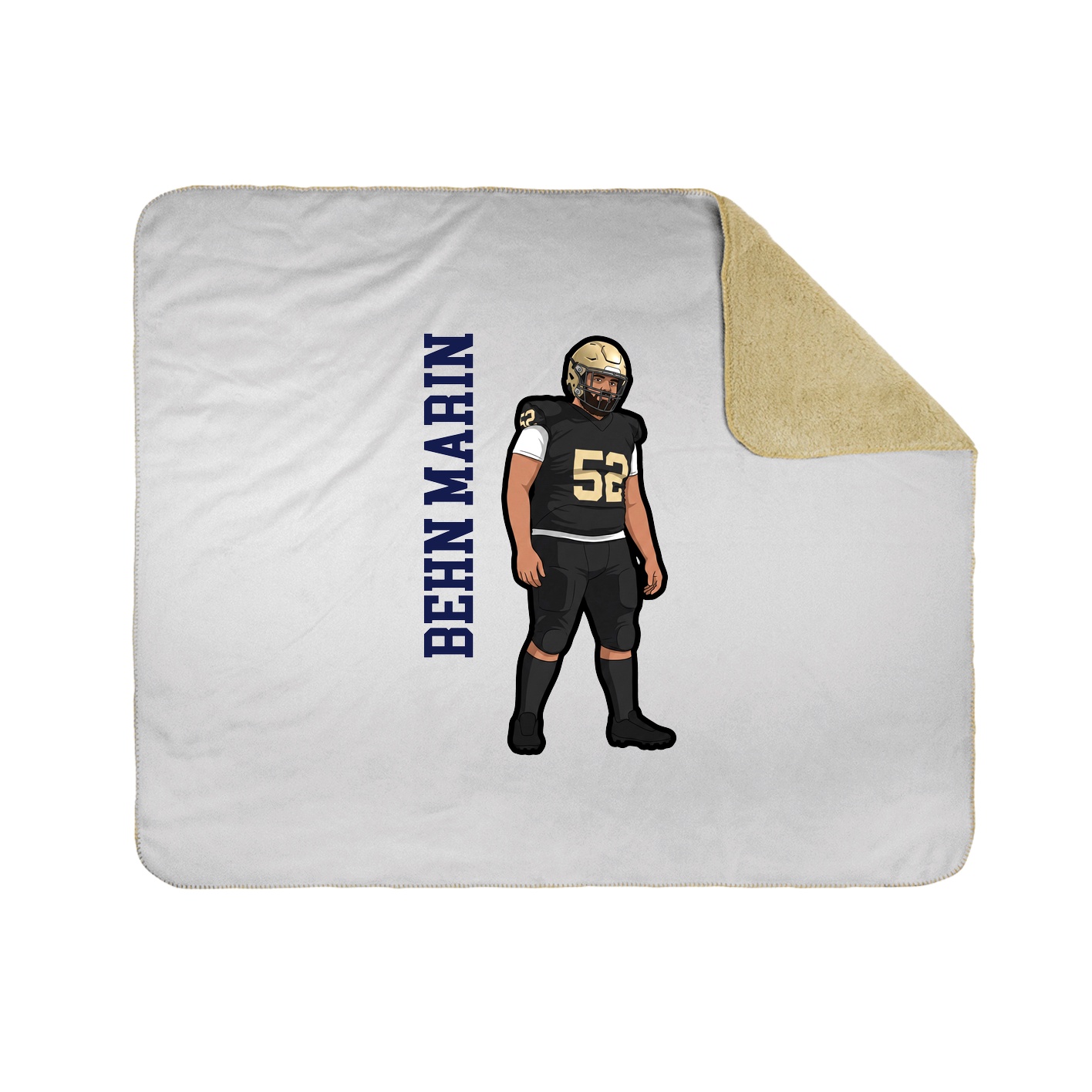 Throw Blanket — Name Vertical in White