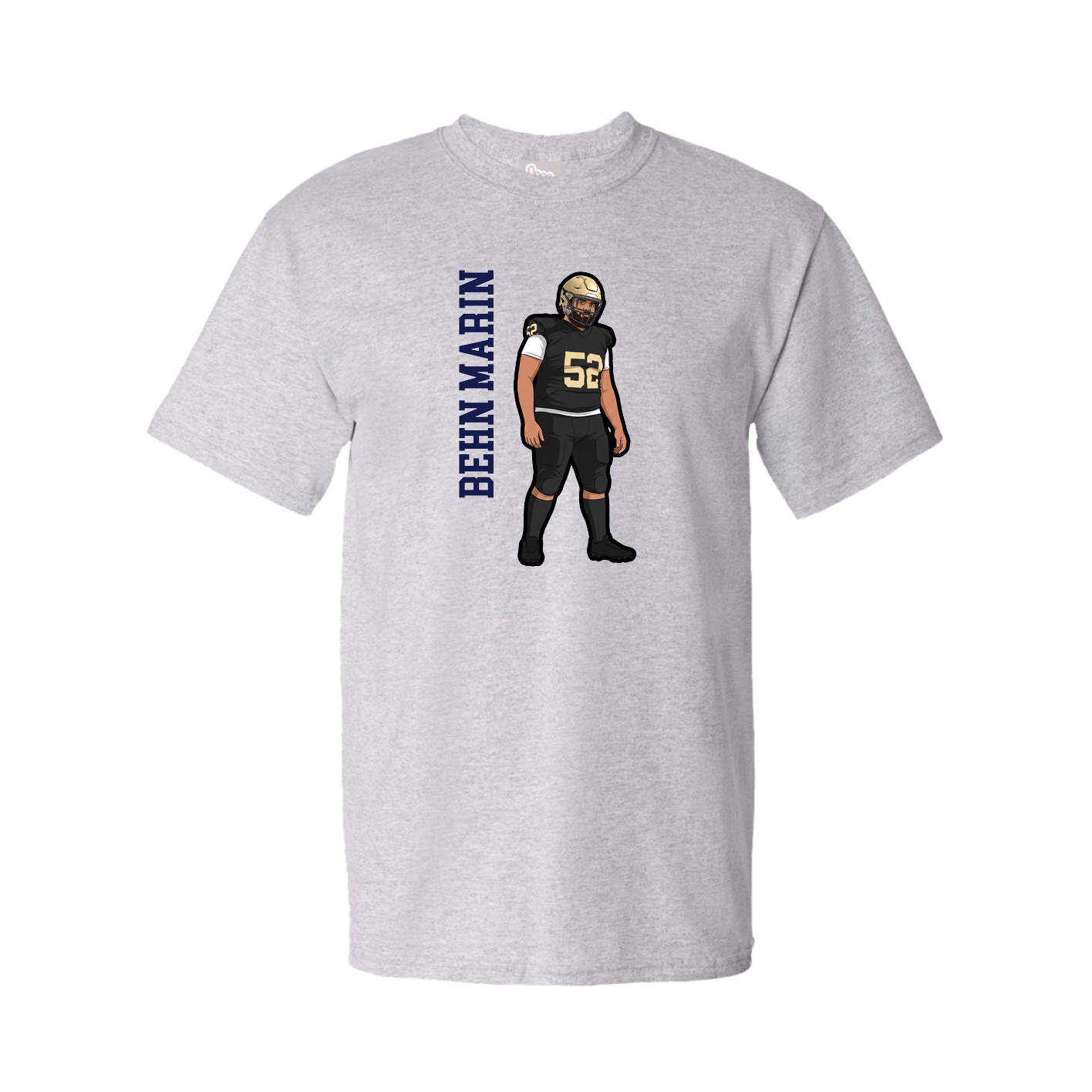 Tee — Name Vertical in Grey