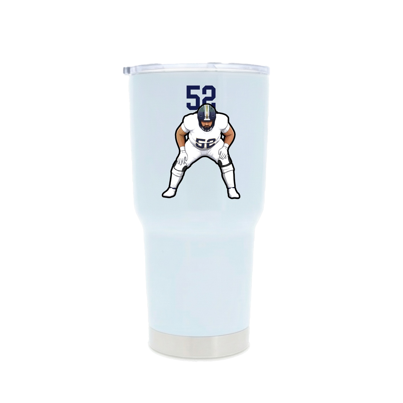 30oz Stainless Steel Tumbler — Number Top in White