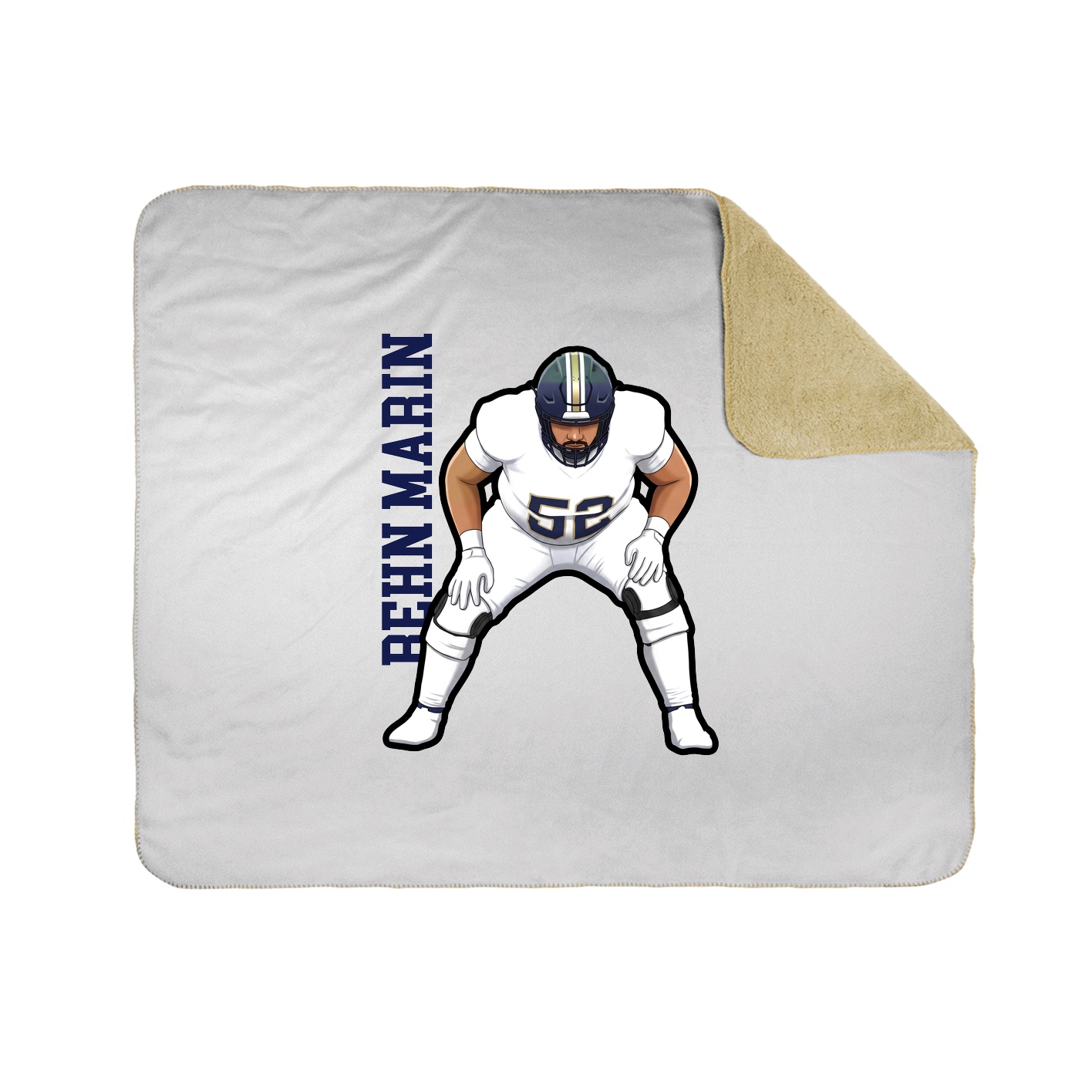 Throw Blanket — Name Vertical in White